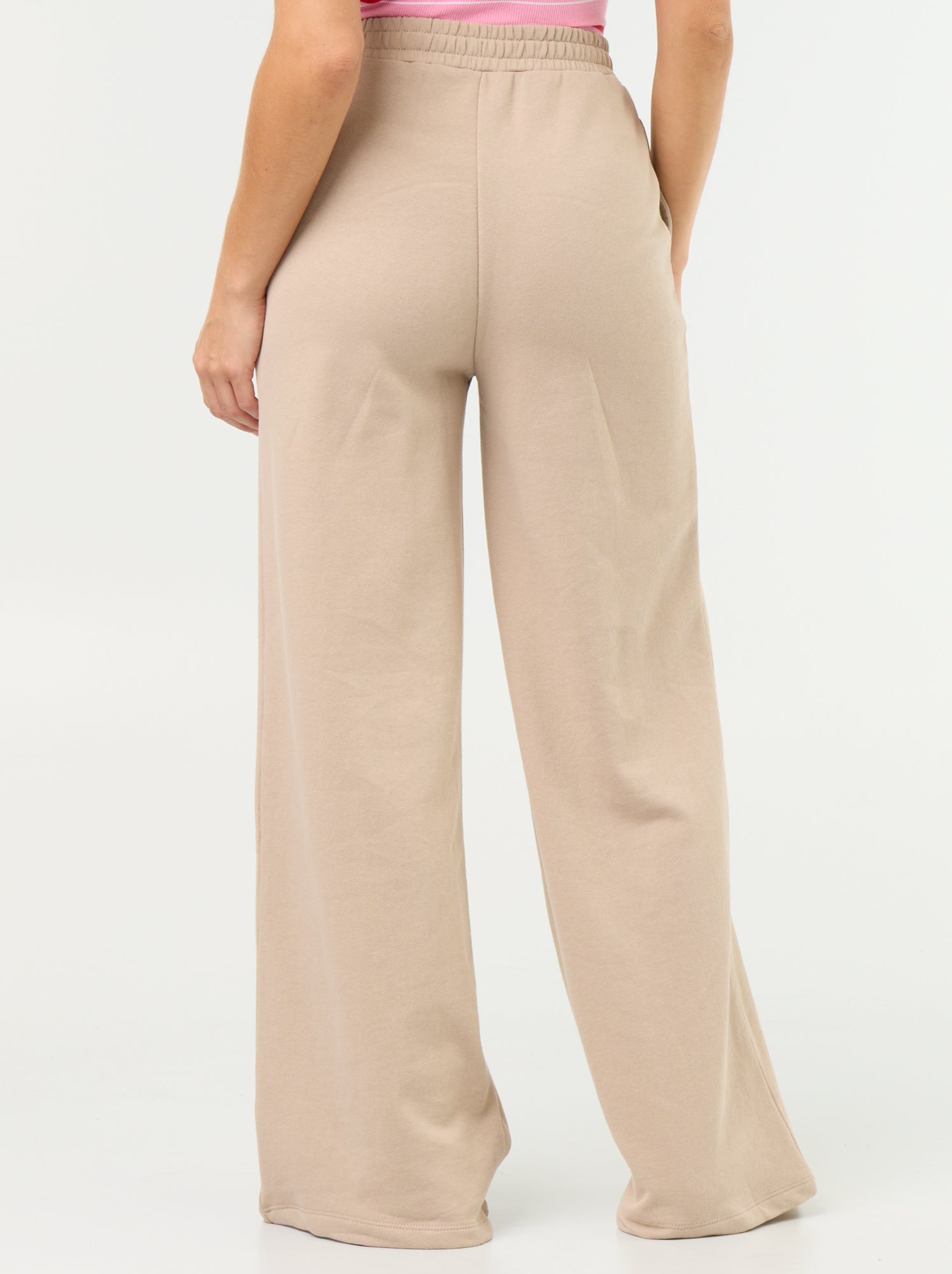 Pantalon jogging large en maille lourde - Beige
