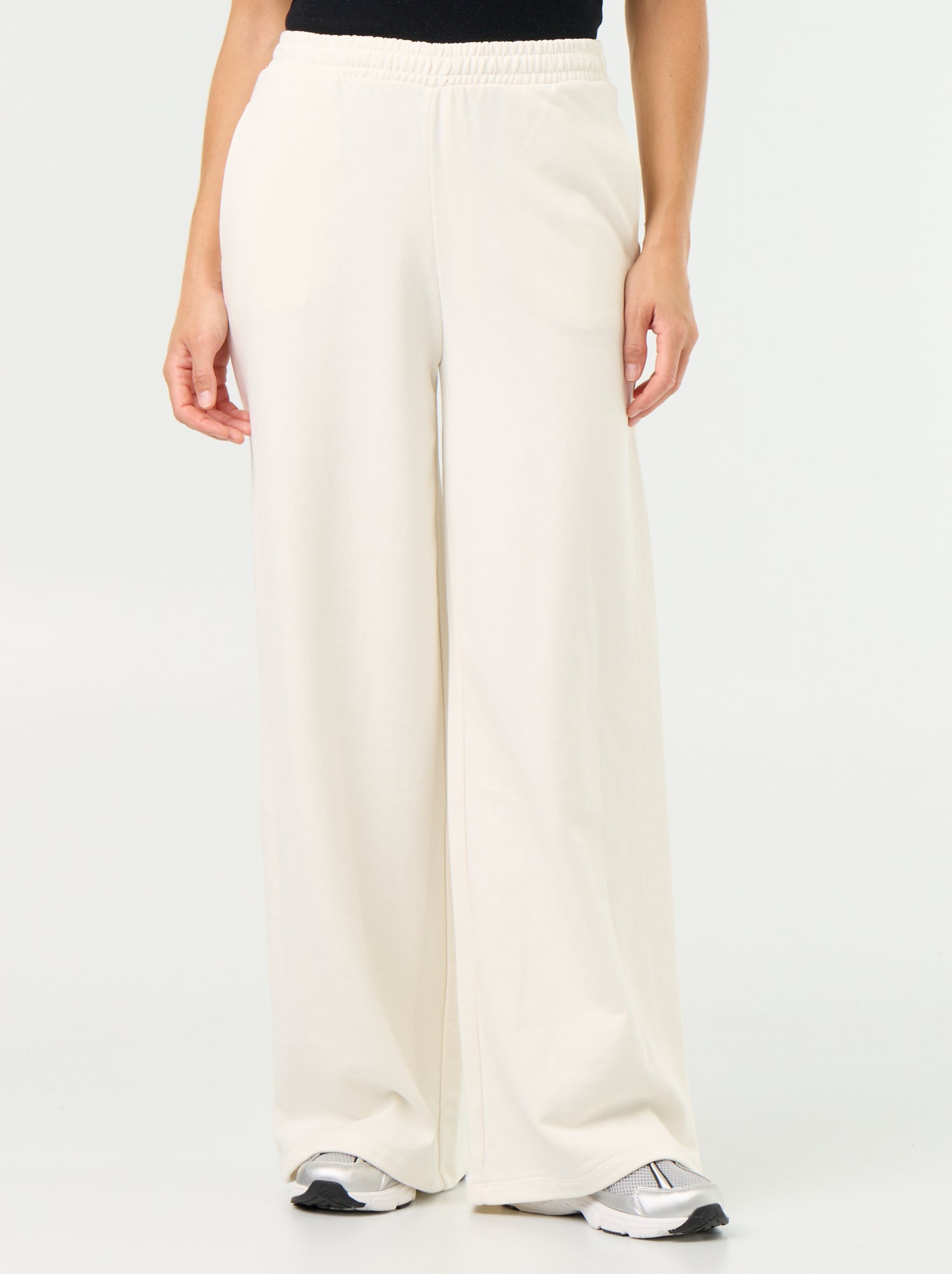 Pantalon jogging large en maille lourde - Blanc