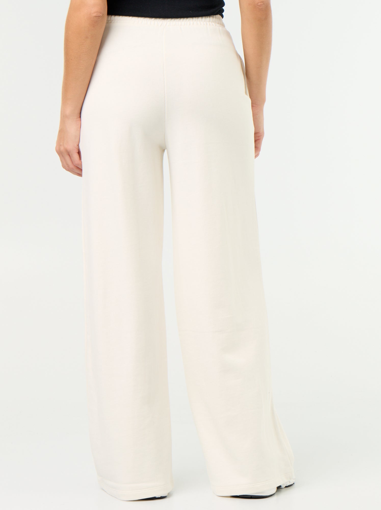 Pantalon jogging large en maille lourde - Blanc