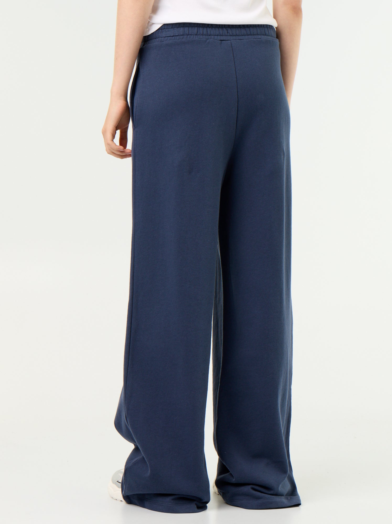 Pantalon jogging large en maille lourde - Bleu