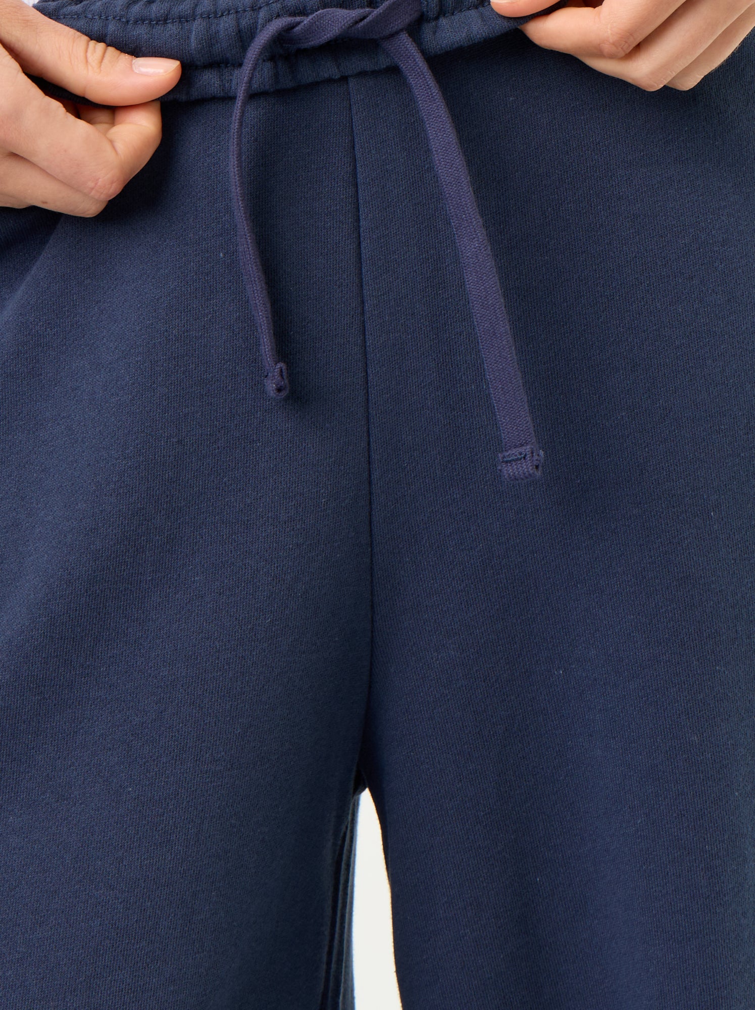 Pantalon jogging large en maille lourde - Bleu