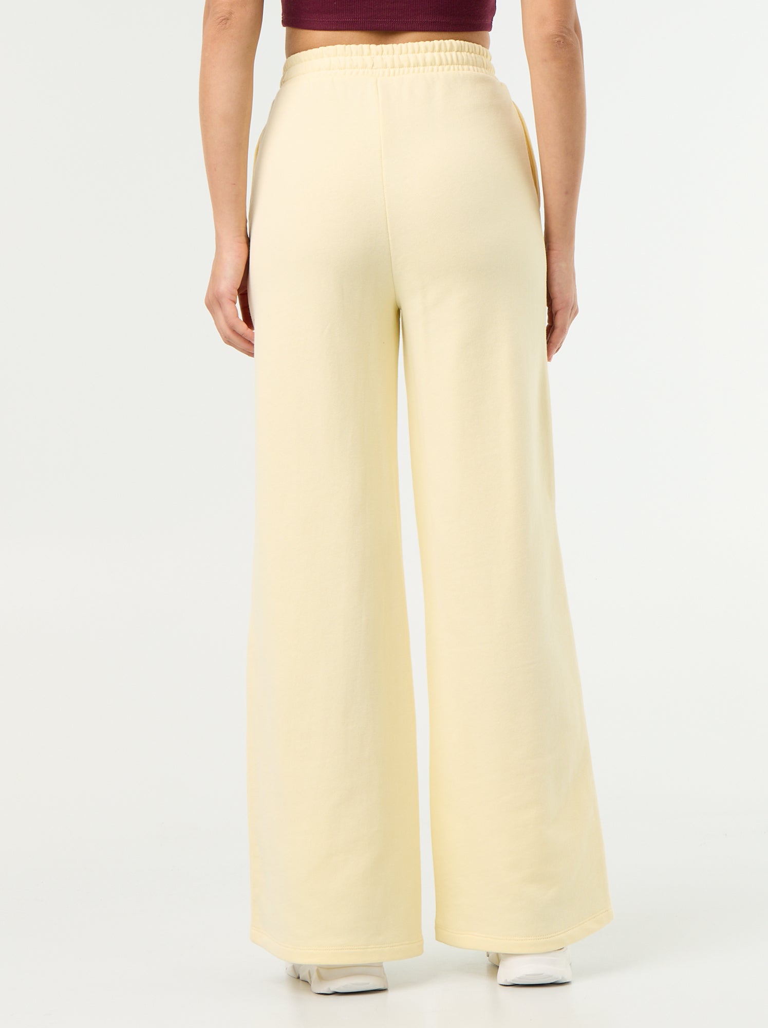 Pantalon jogging large en maille lourde - Jaune