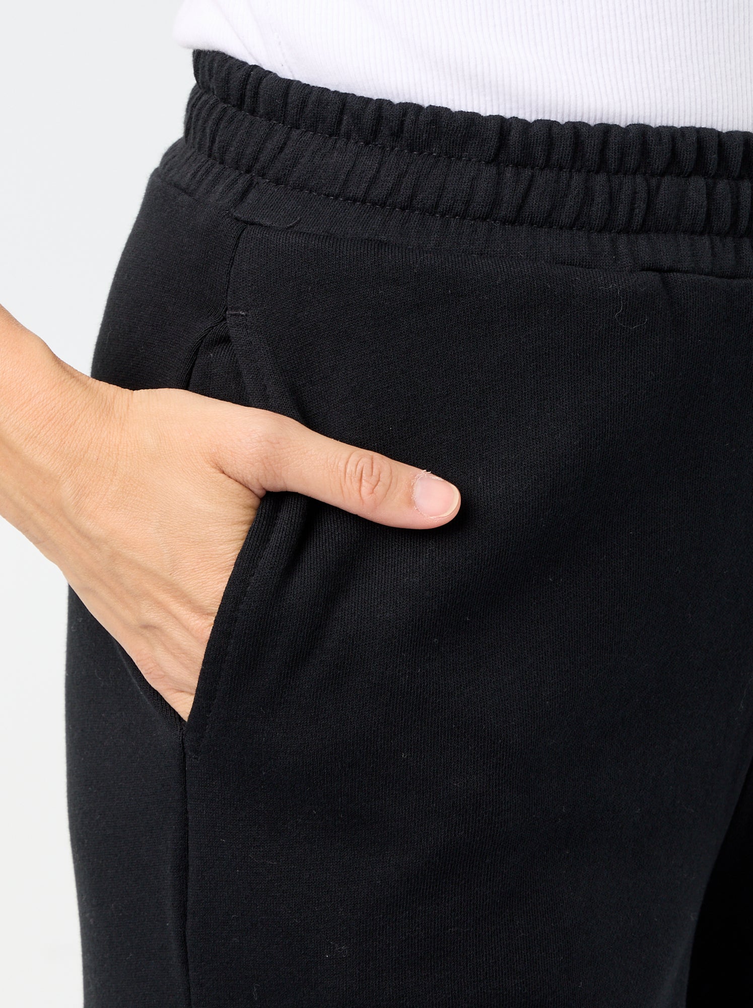 Pantalon jogging large en maille lourde - Noir