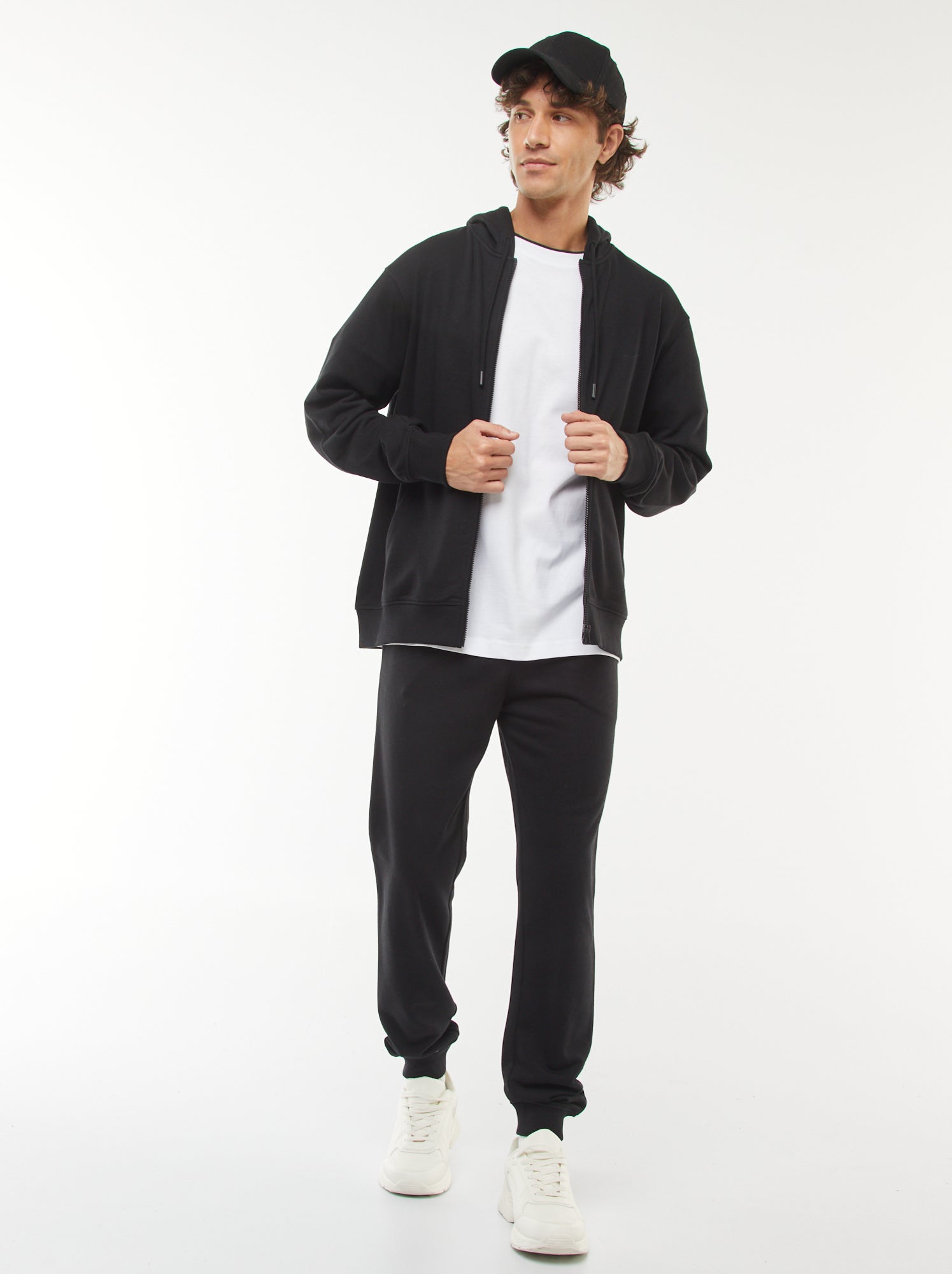 Pantalon jogging léger uni - Noir