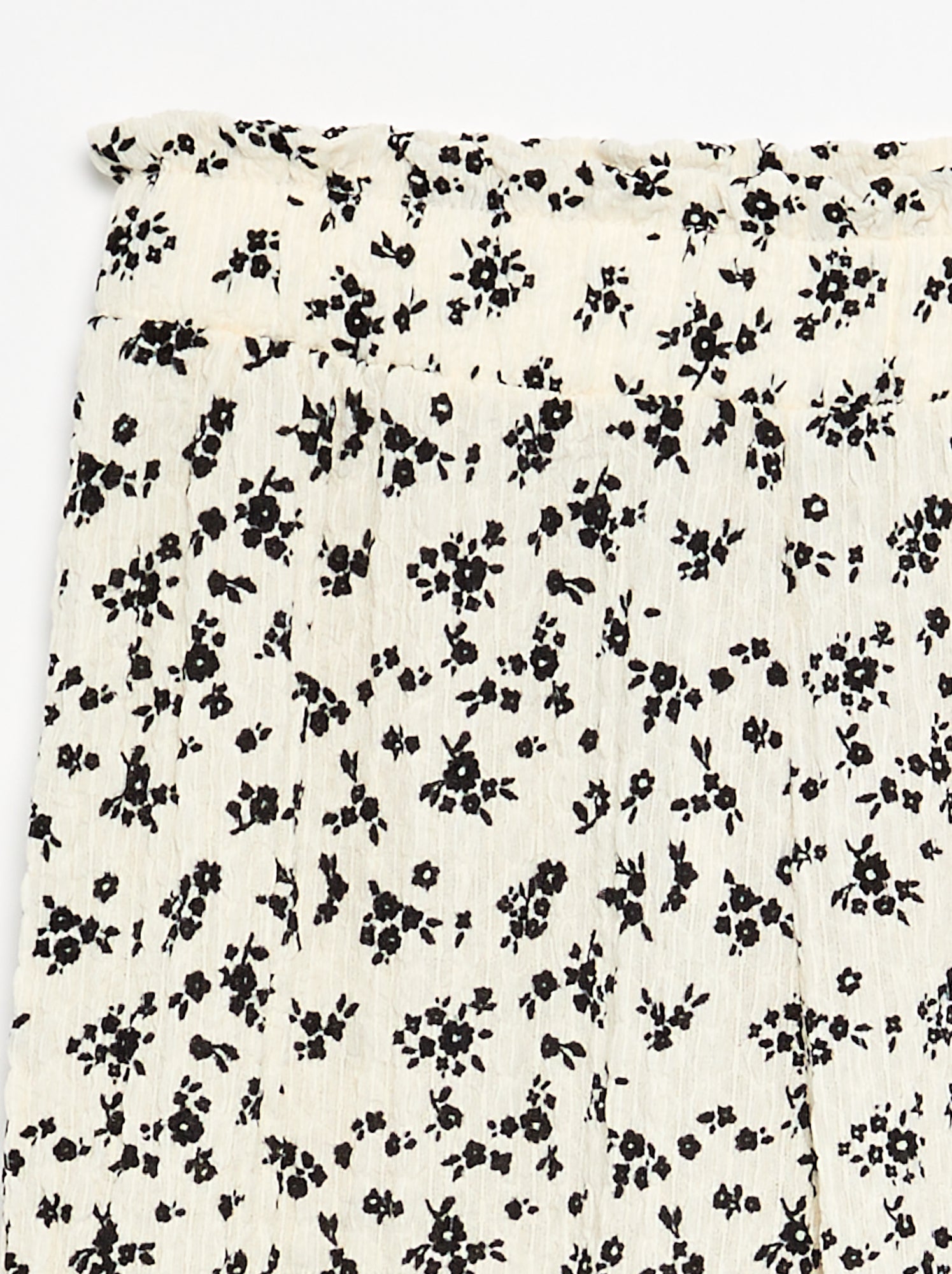 Pantalon large avec bas volantés - Beige (FZP74_3)