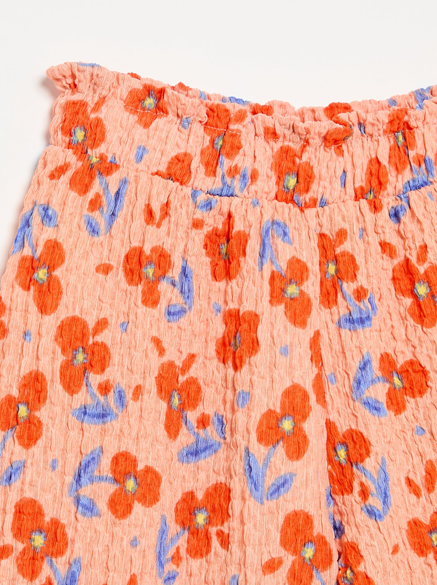 Pantalon large avec bas volantés - Orange