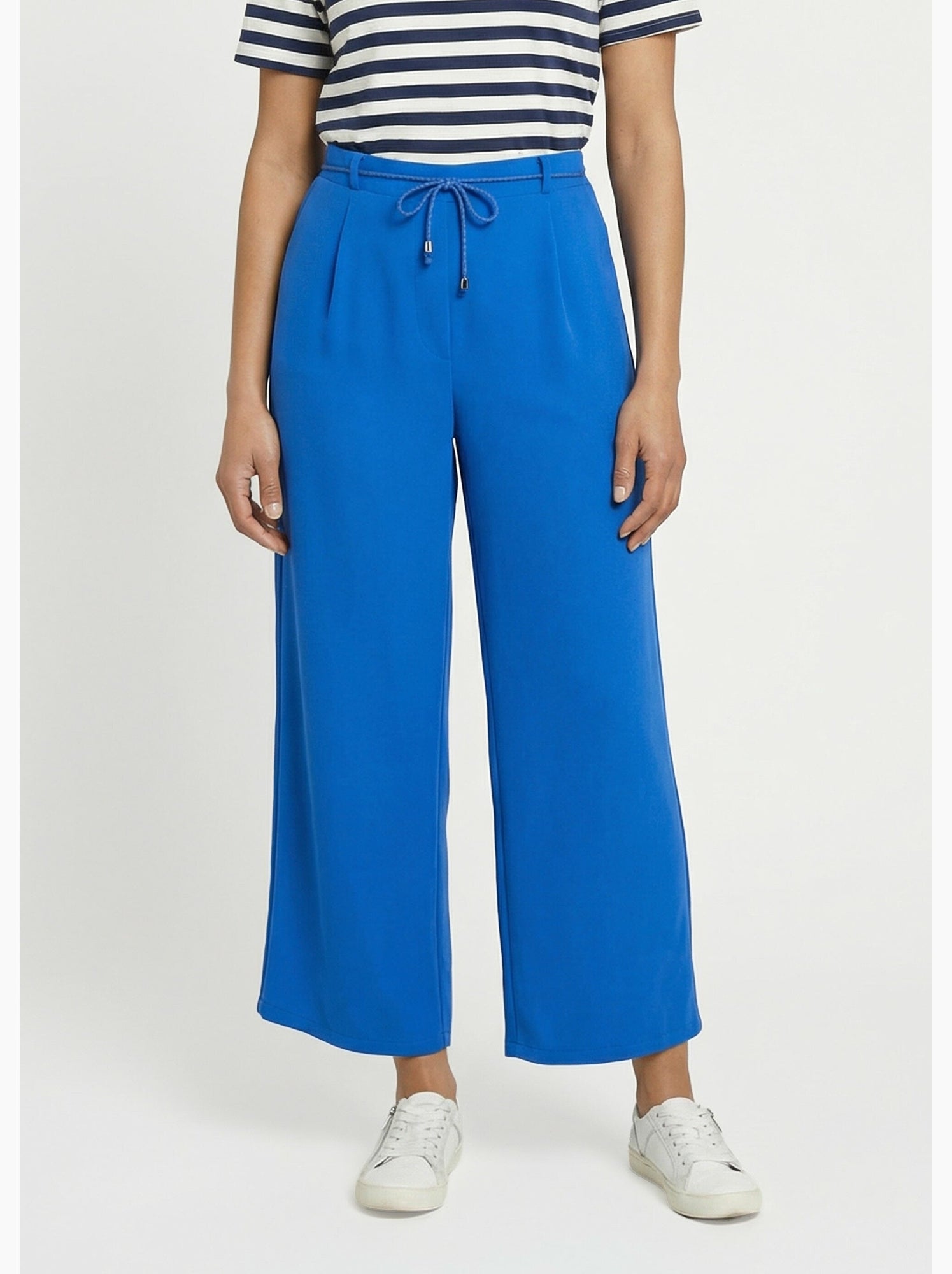 Pantalon large élastiqué, essentiel - afibel - Bleu électrique