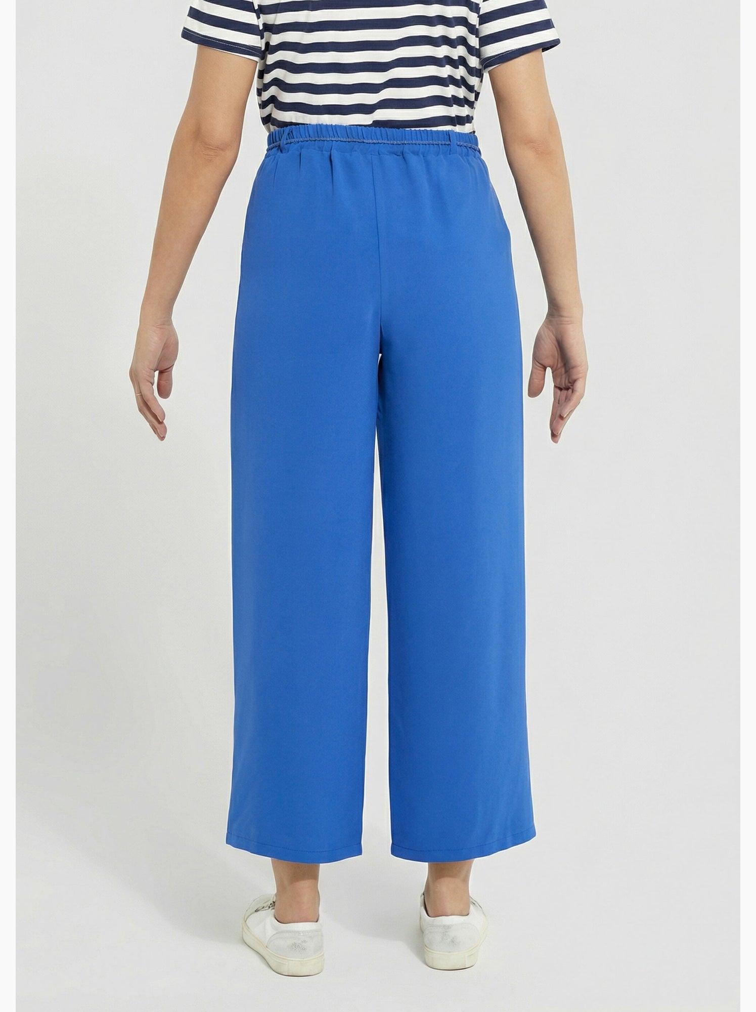 Pantalon large élastiqué, essentiel - afibel - Bleu électrique