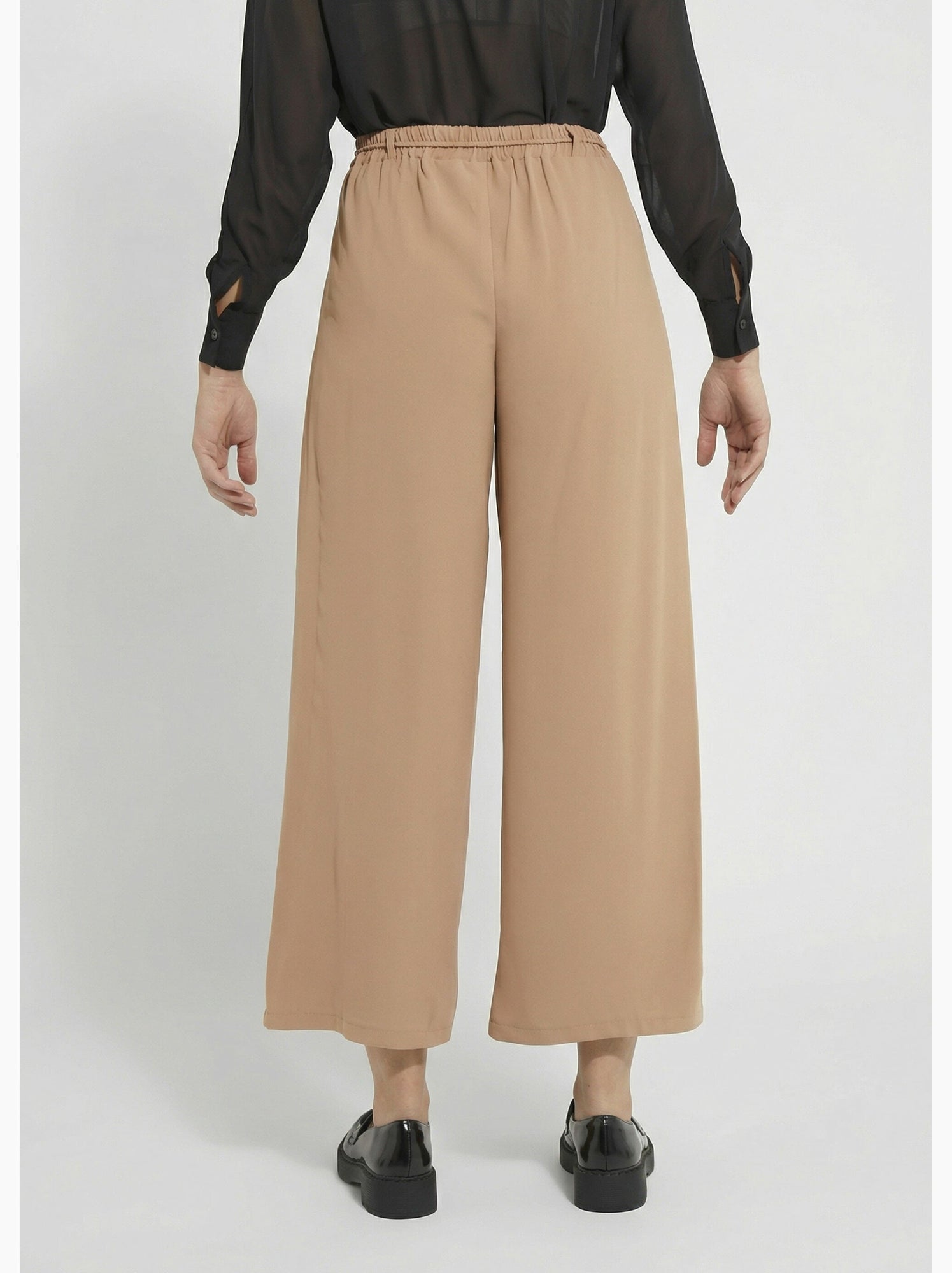 Pantalon large élastiqué, essentiel - afibel - Camel