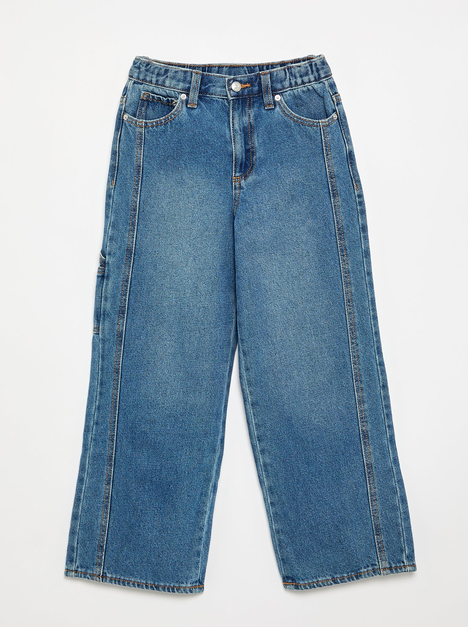 Pantalon large en denim - Bleu