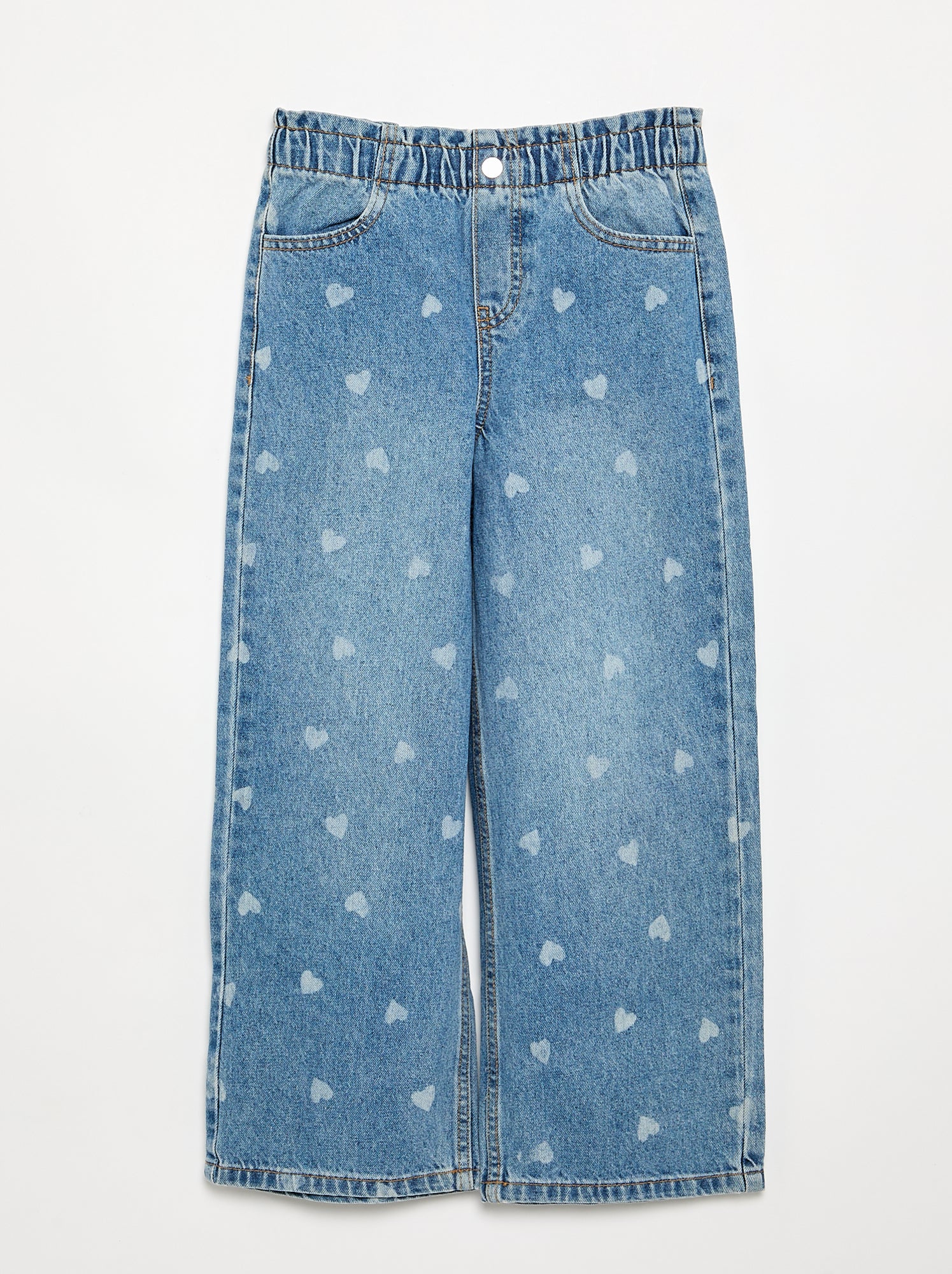 Pantalon large en denim - Bleu