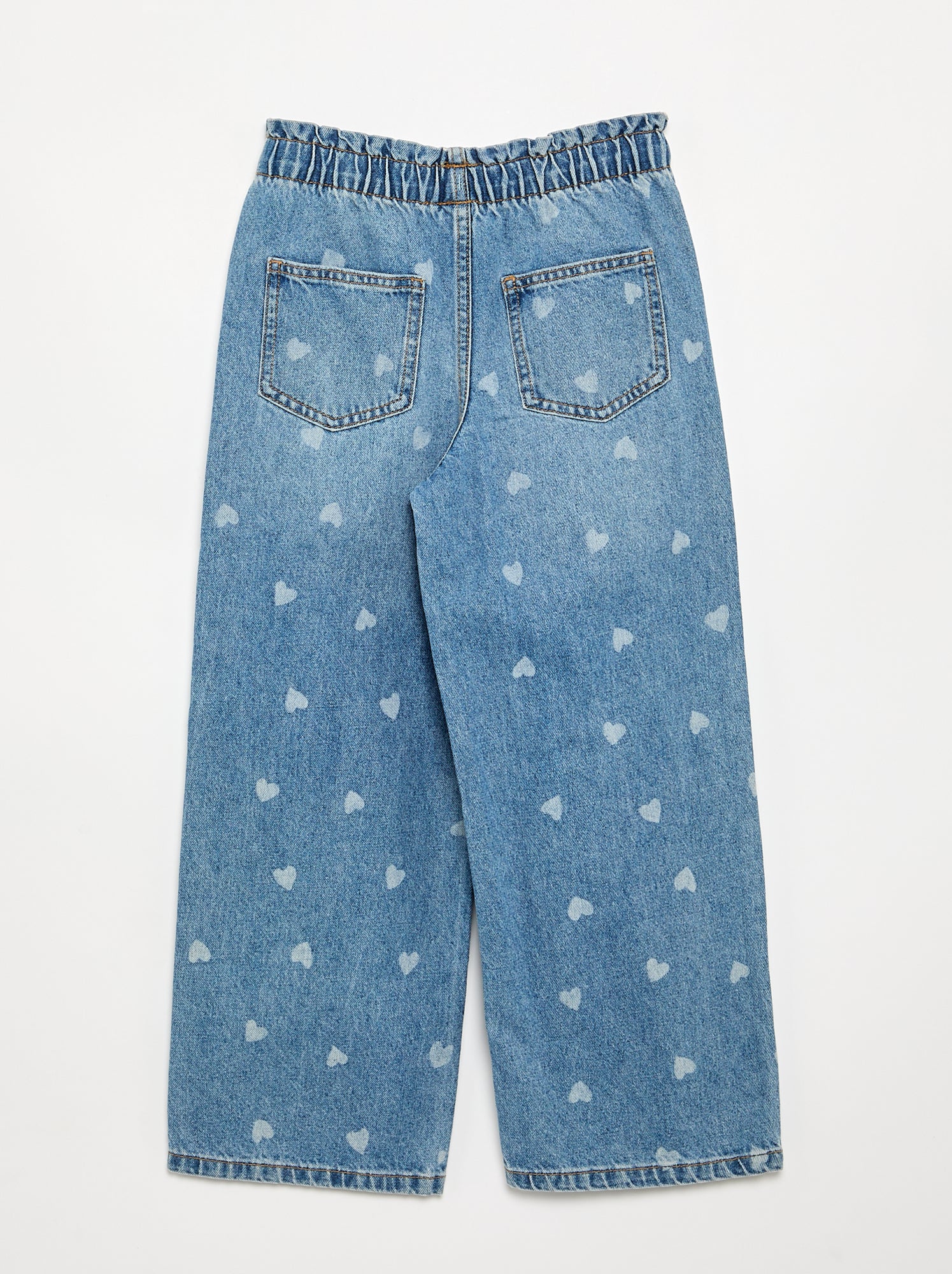 Pantalon large en denim - Bleu