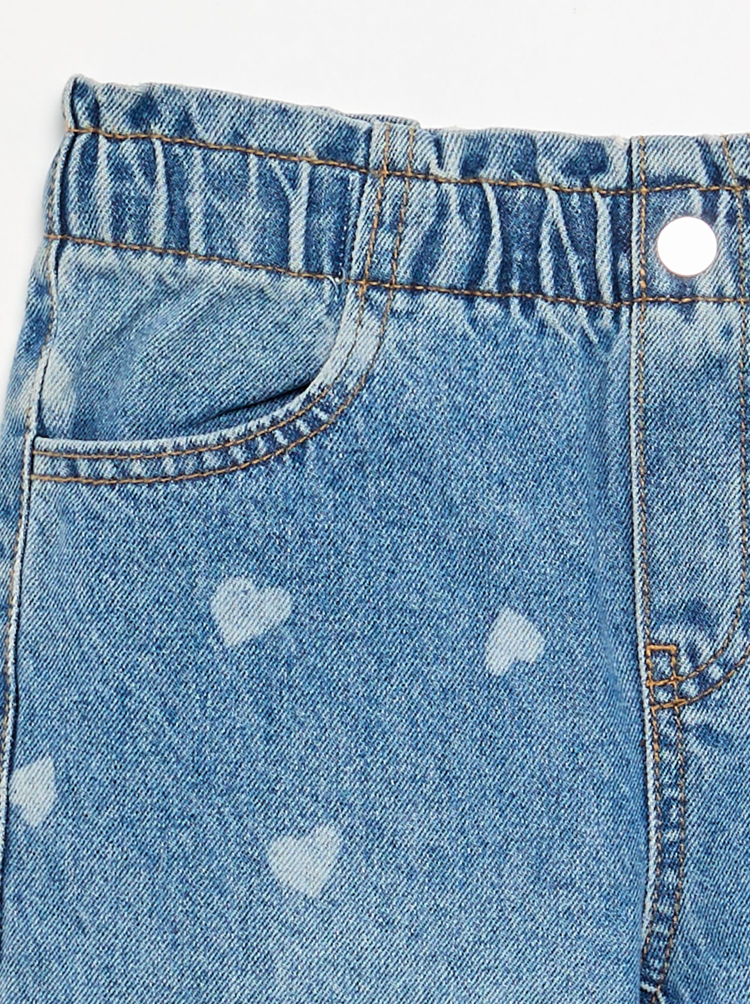 Pantalon large en denim - Bleu
