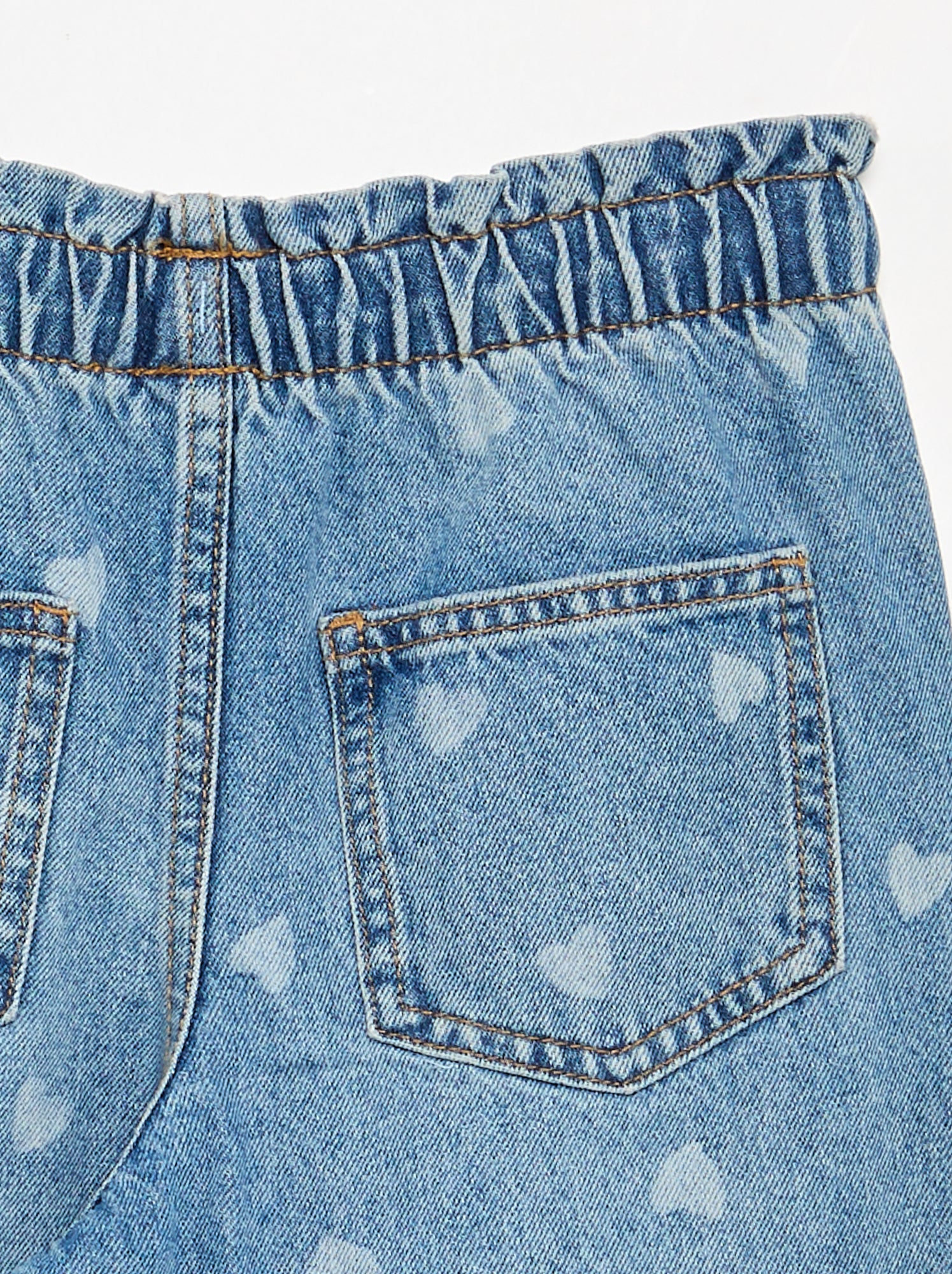 Pantalon large en denim - Bleu