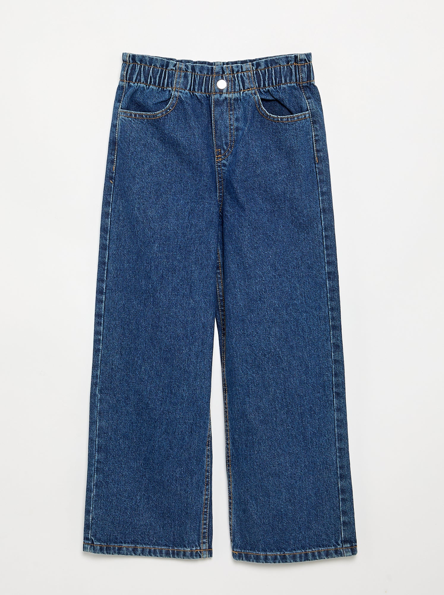 Pantalon large en denim - Bleu (GJT30_3)
