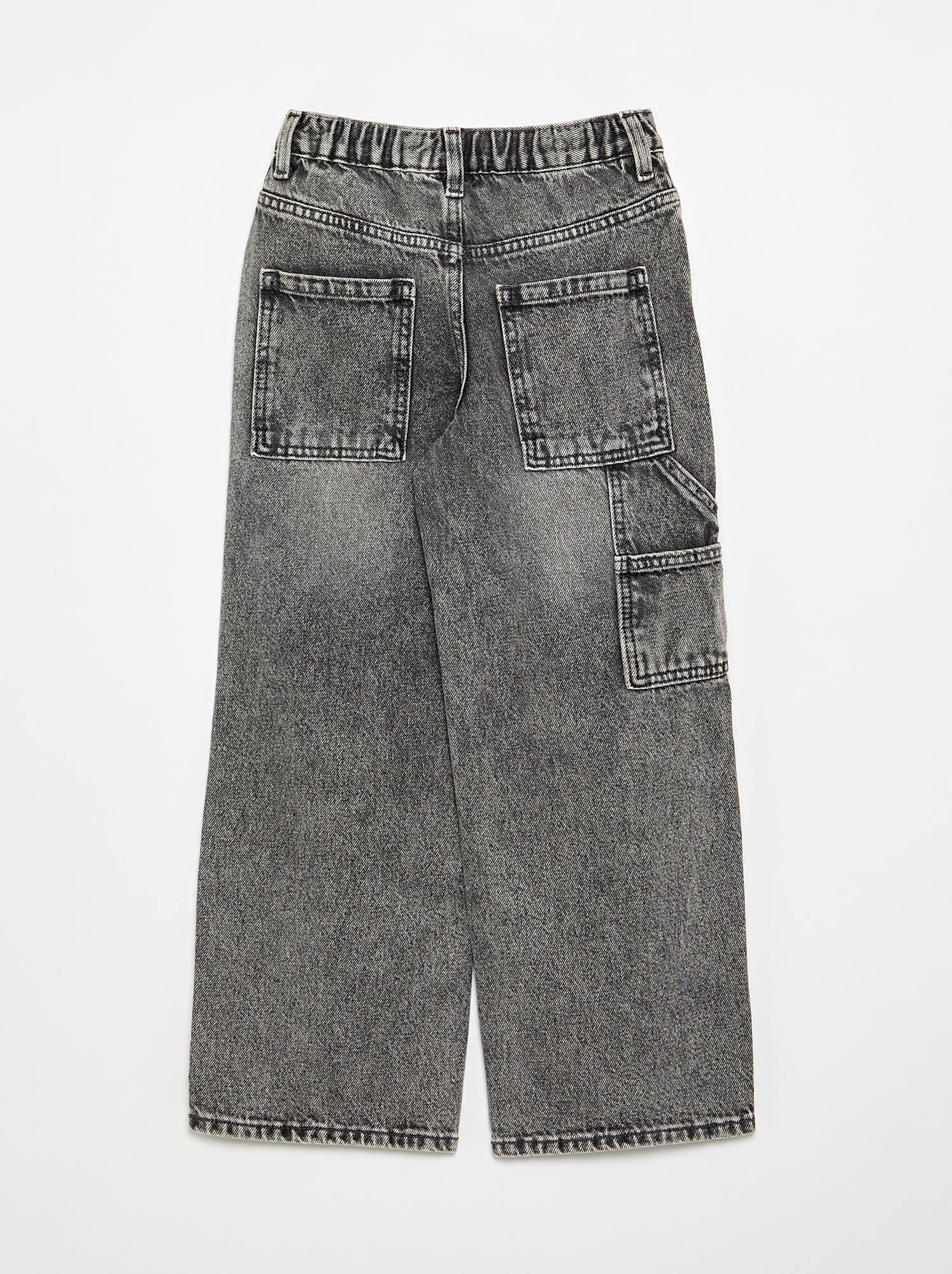 Pantalon large en denim - Gris
