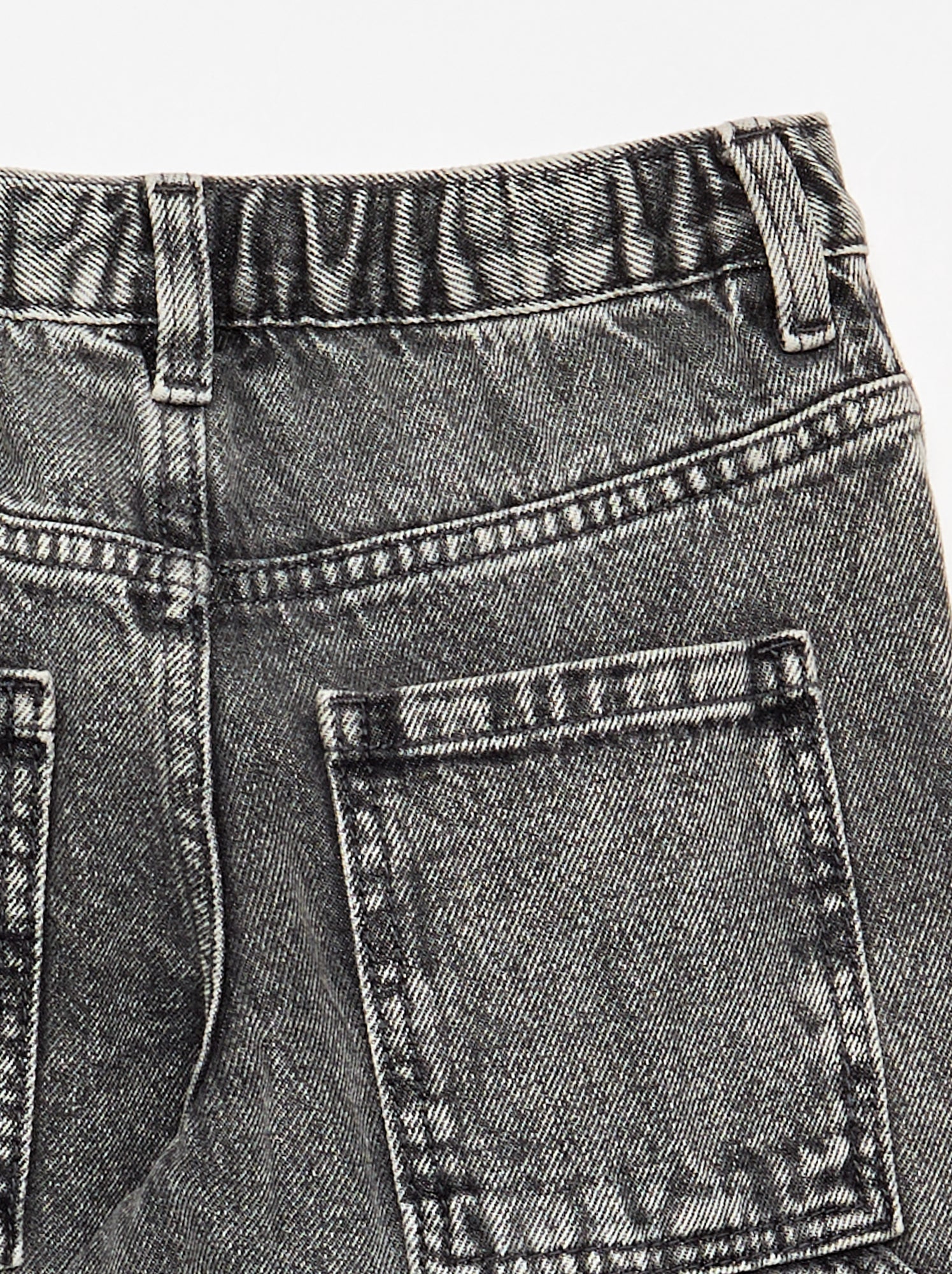 Pantalon large en denim - Gris