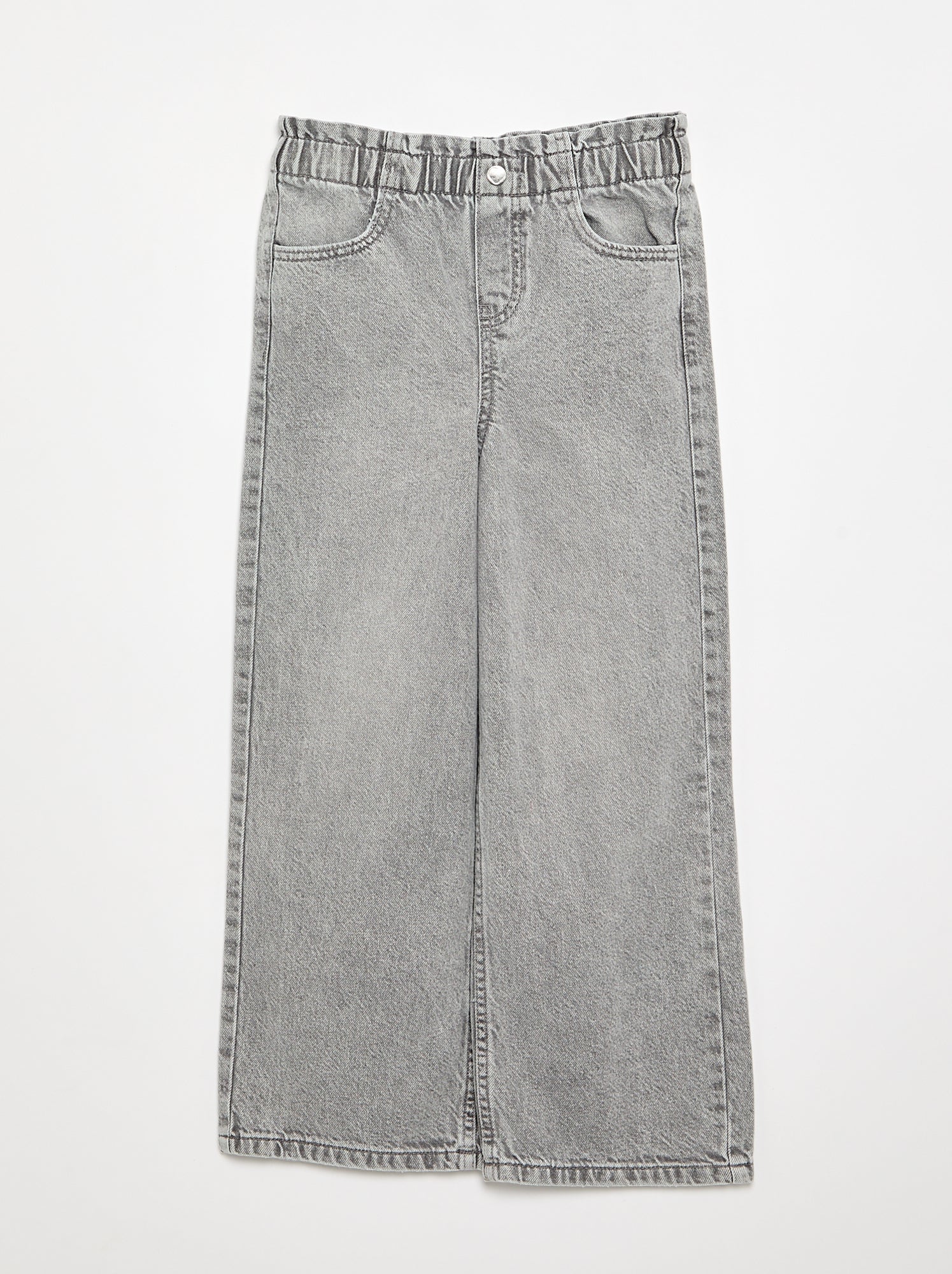 Pantalon large en denim - Gris
