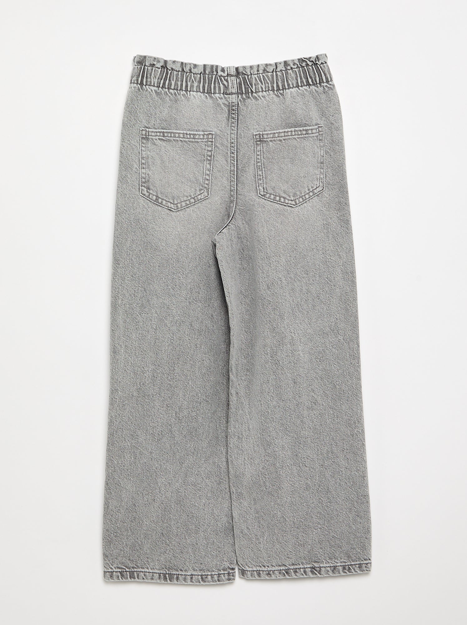 Pantalon large en denim - Gris