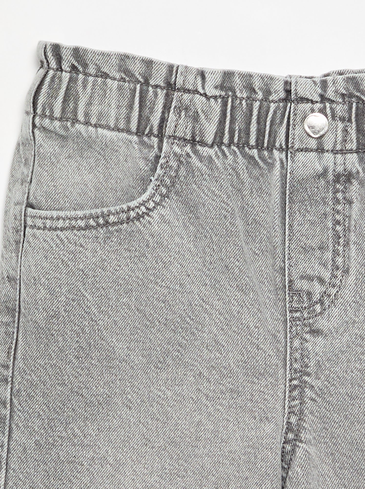 Pantalon large en denim - Gris
