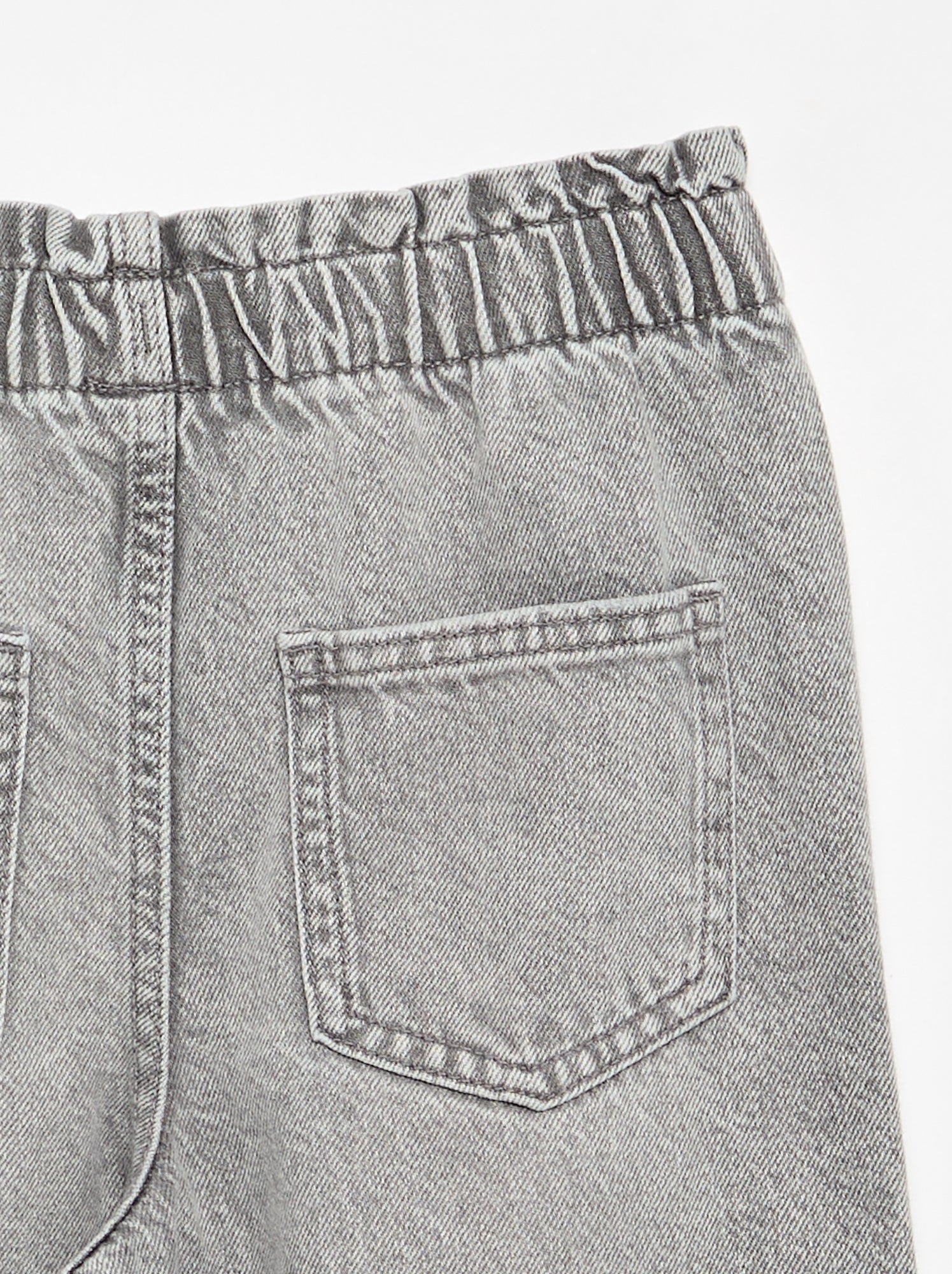 Pantalon large en denim - Gris