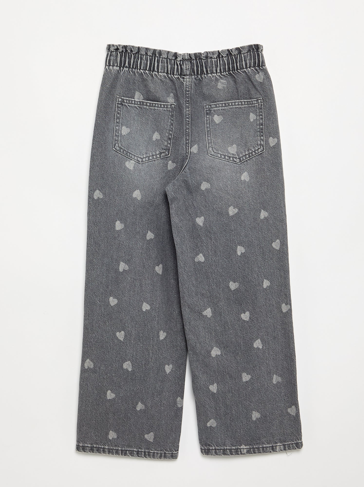 Pantalon large en denim - Gris (GJT30_7)