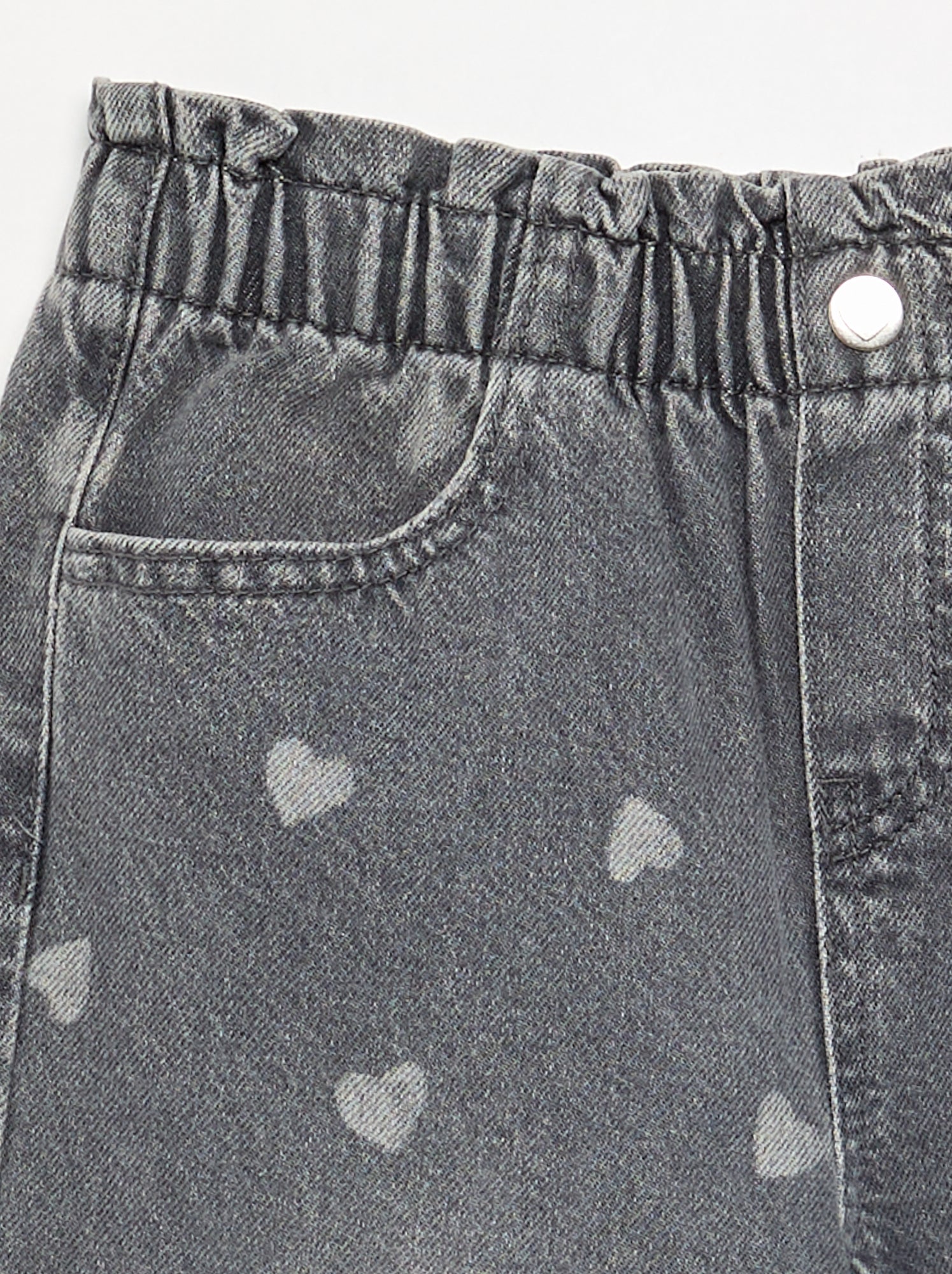 Pantalon large en denim - Gris (GJT30_7)