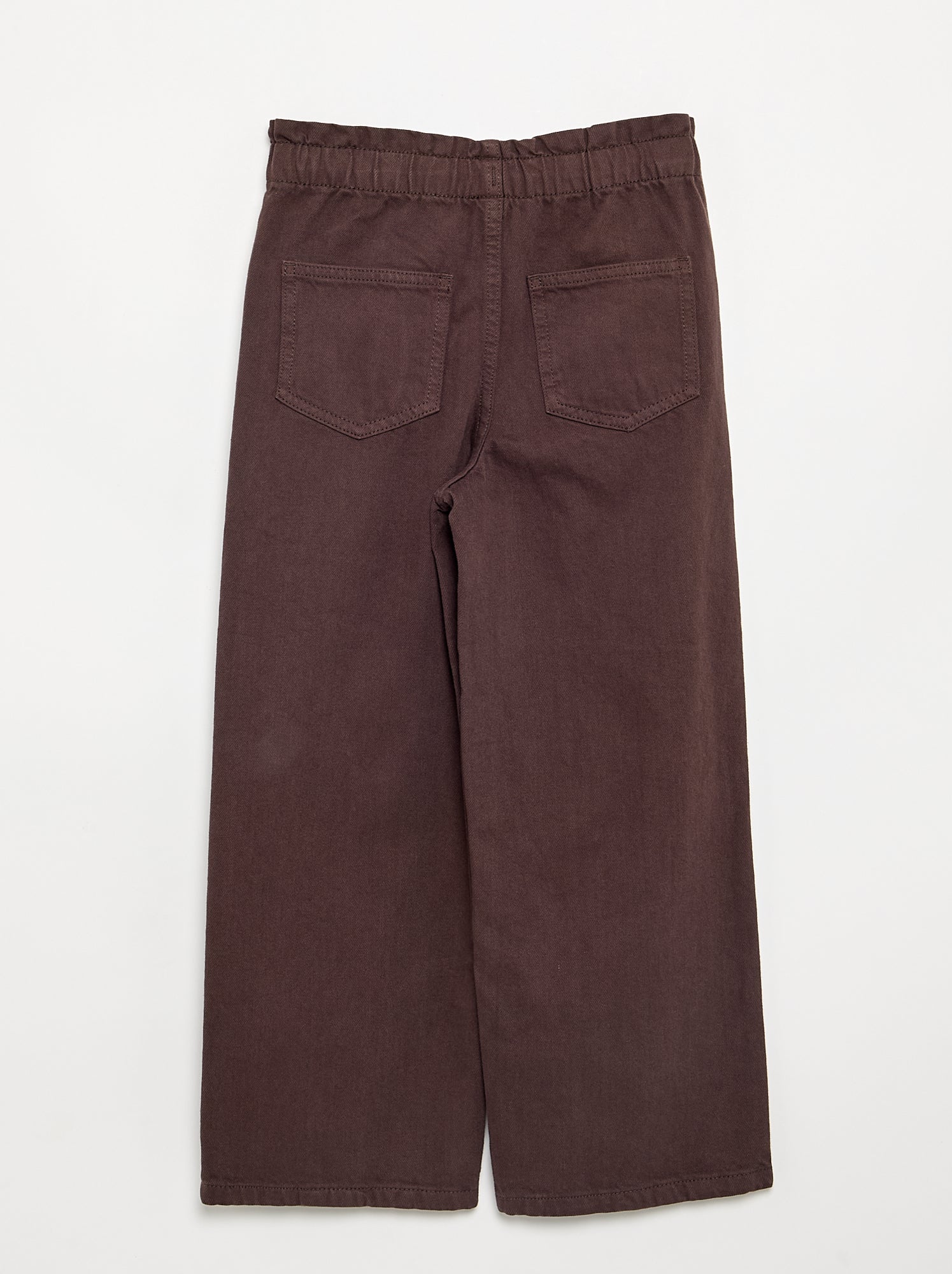 Pantalon large en denim - Marron