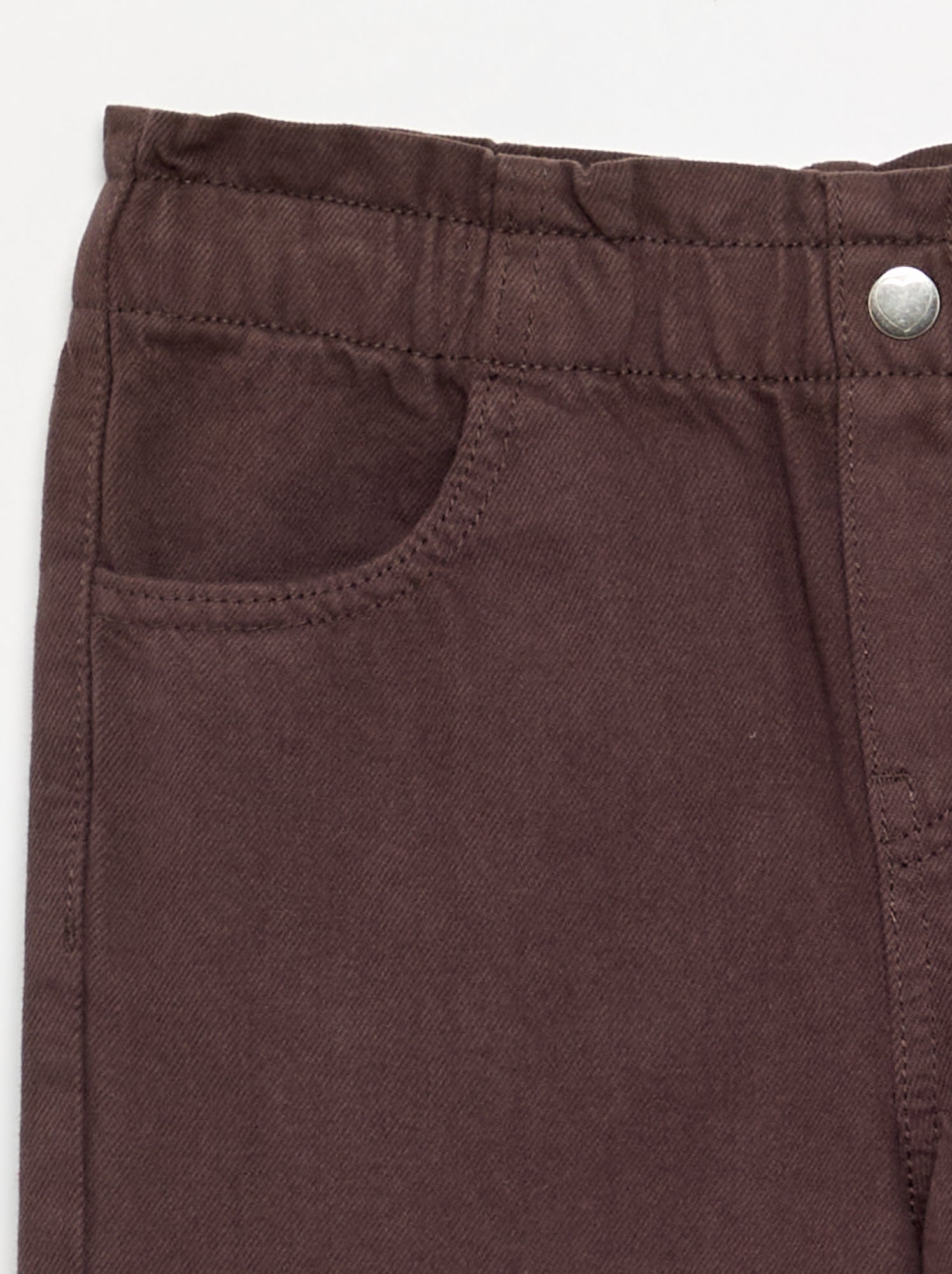 Pantalon large en denim - Marron