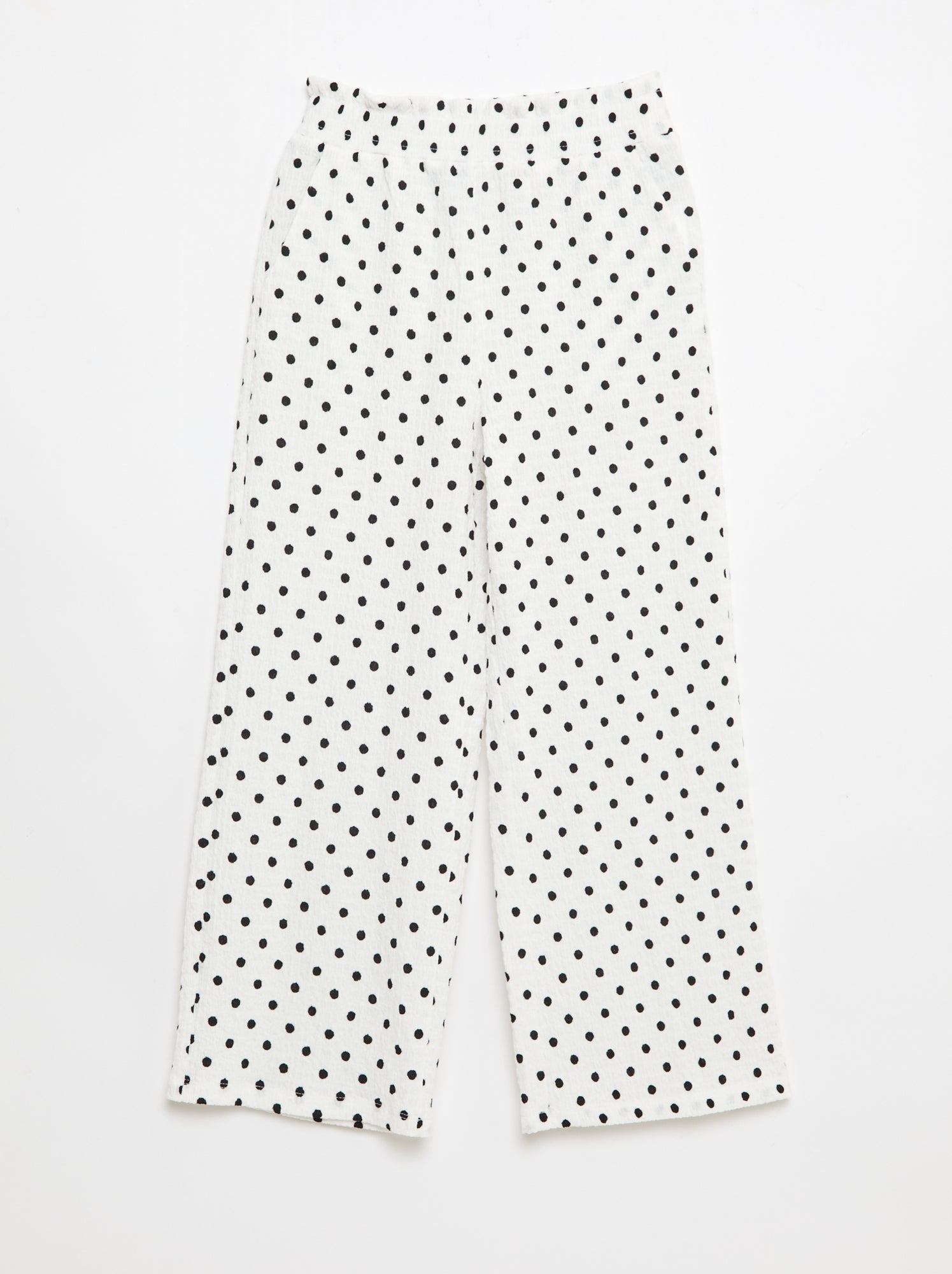 Pantalon large en maille crêpe - Blanc