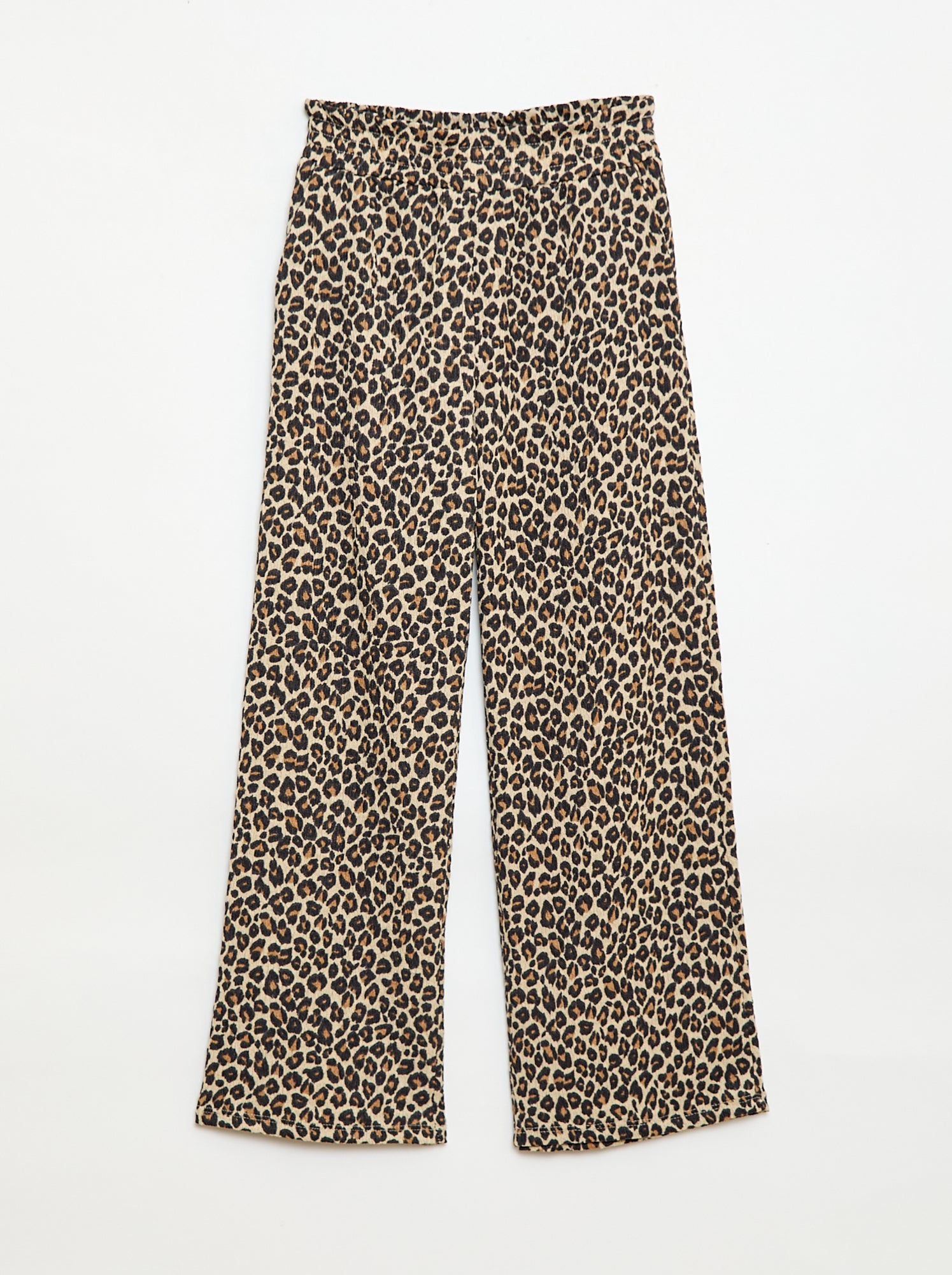Pantalon large en maille crêpe - Marron