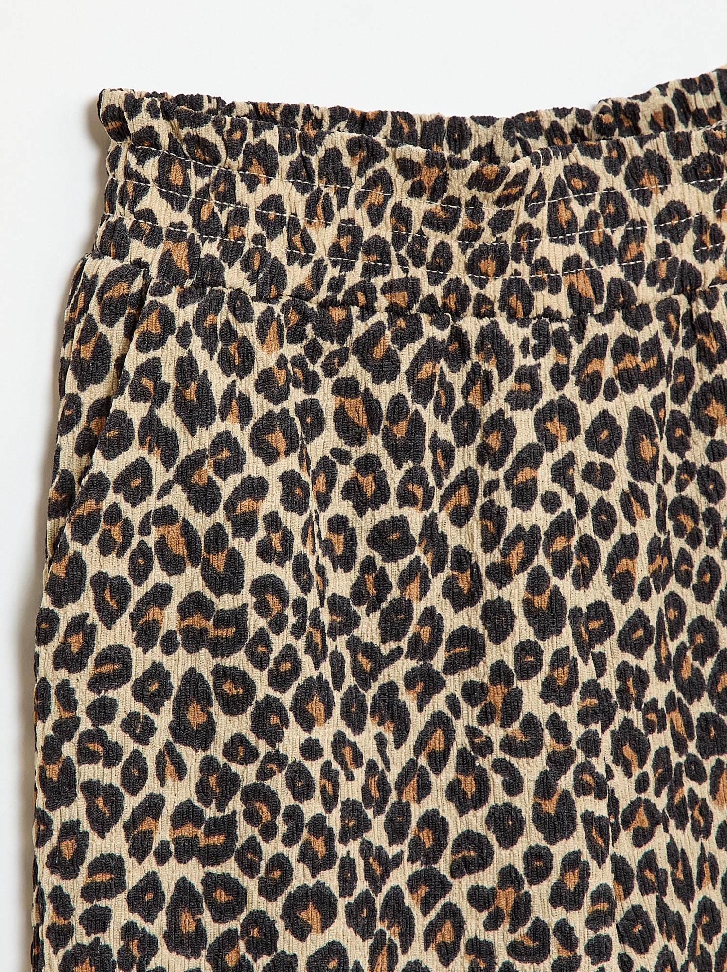 Pantalon large en maille crêpe - Marron