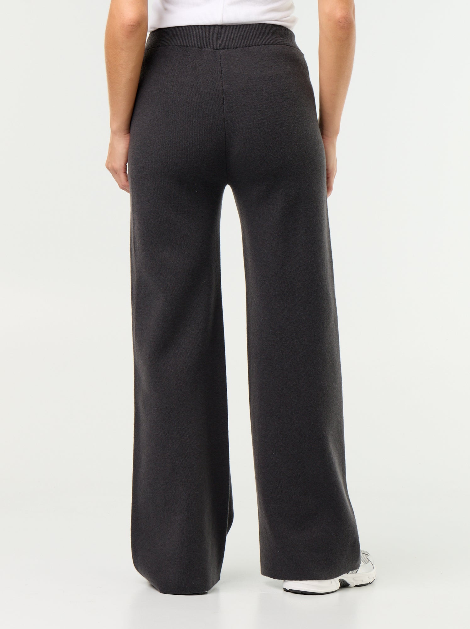 Pantalon large en maille tricot - Noir
