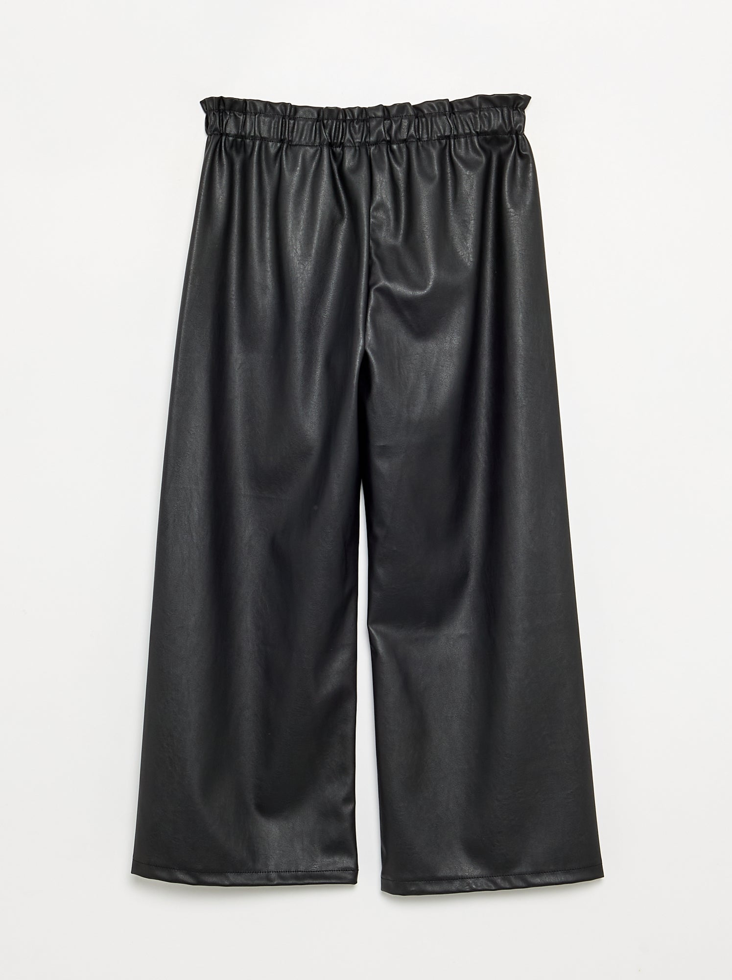 Pantalon large en simili - Noir