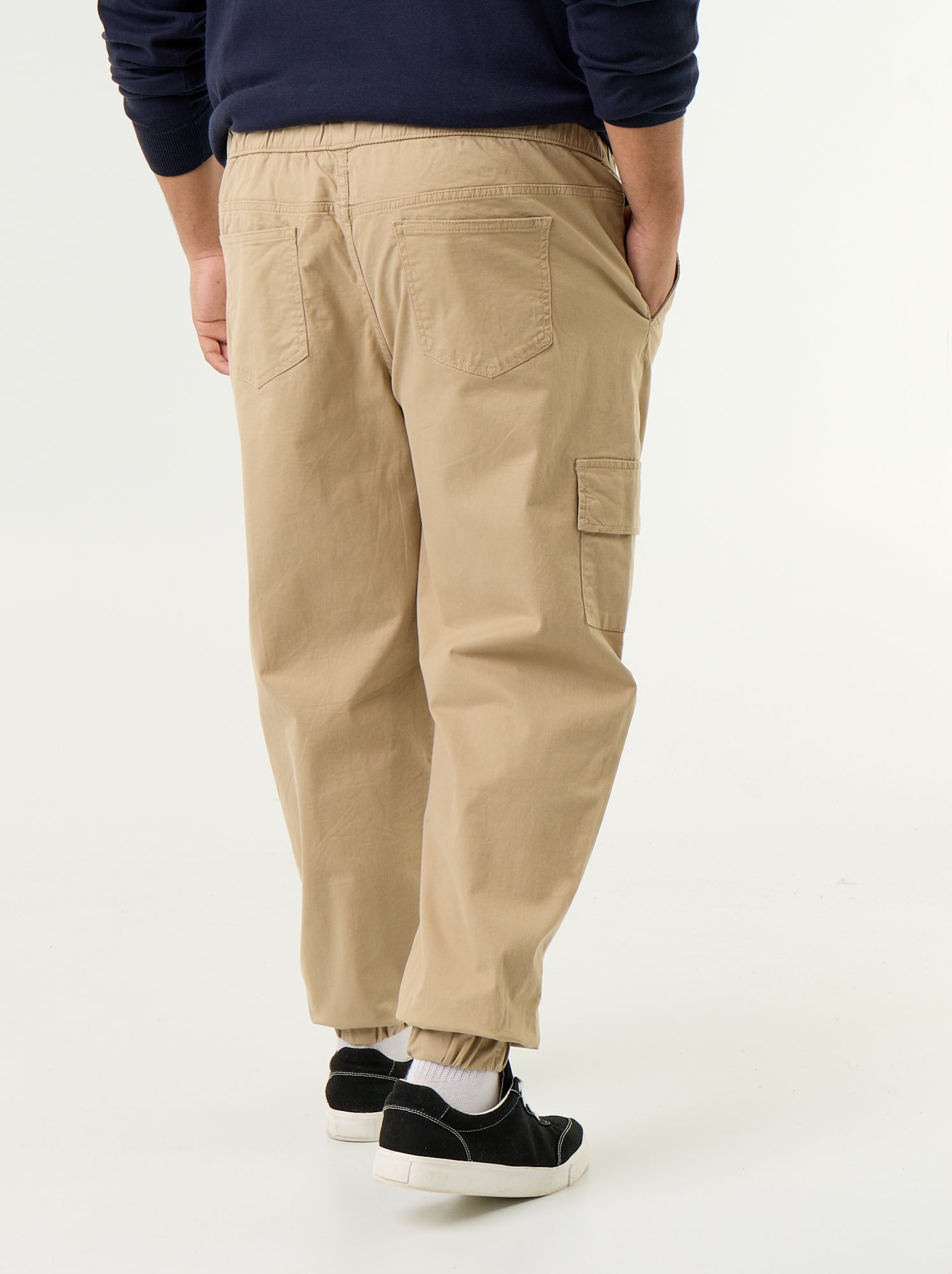 Pantalon large en twill - Beige