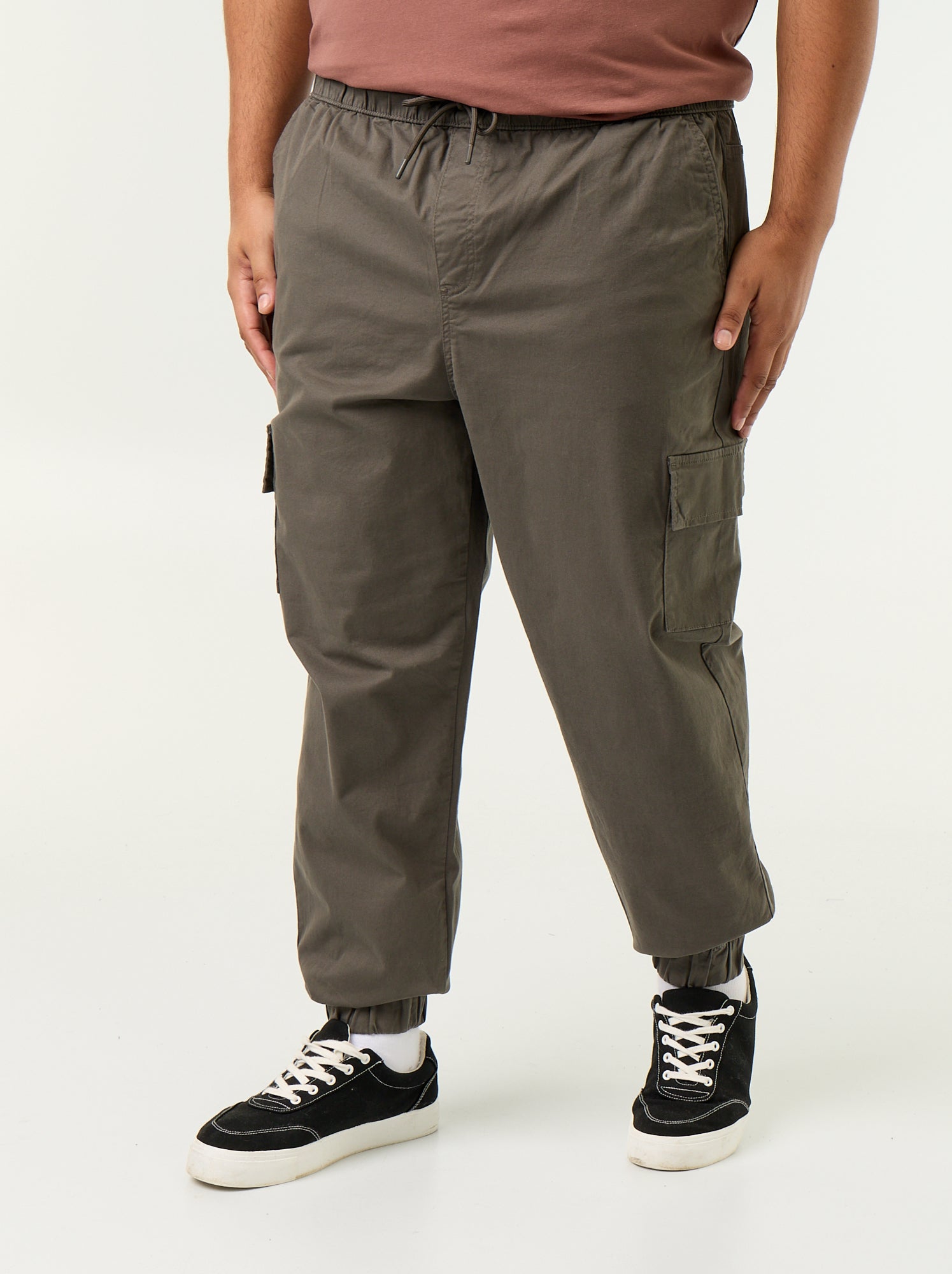 Pantalon large en twill - Kaki
