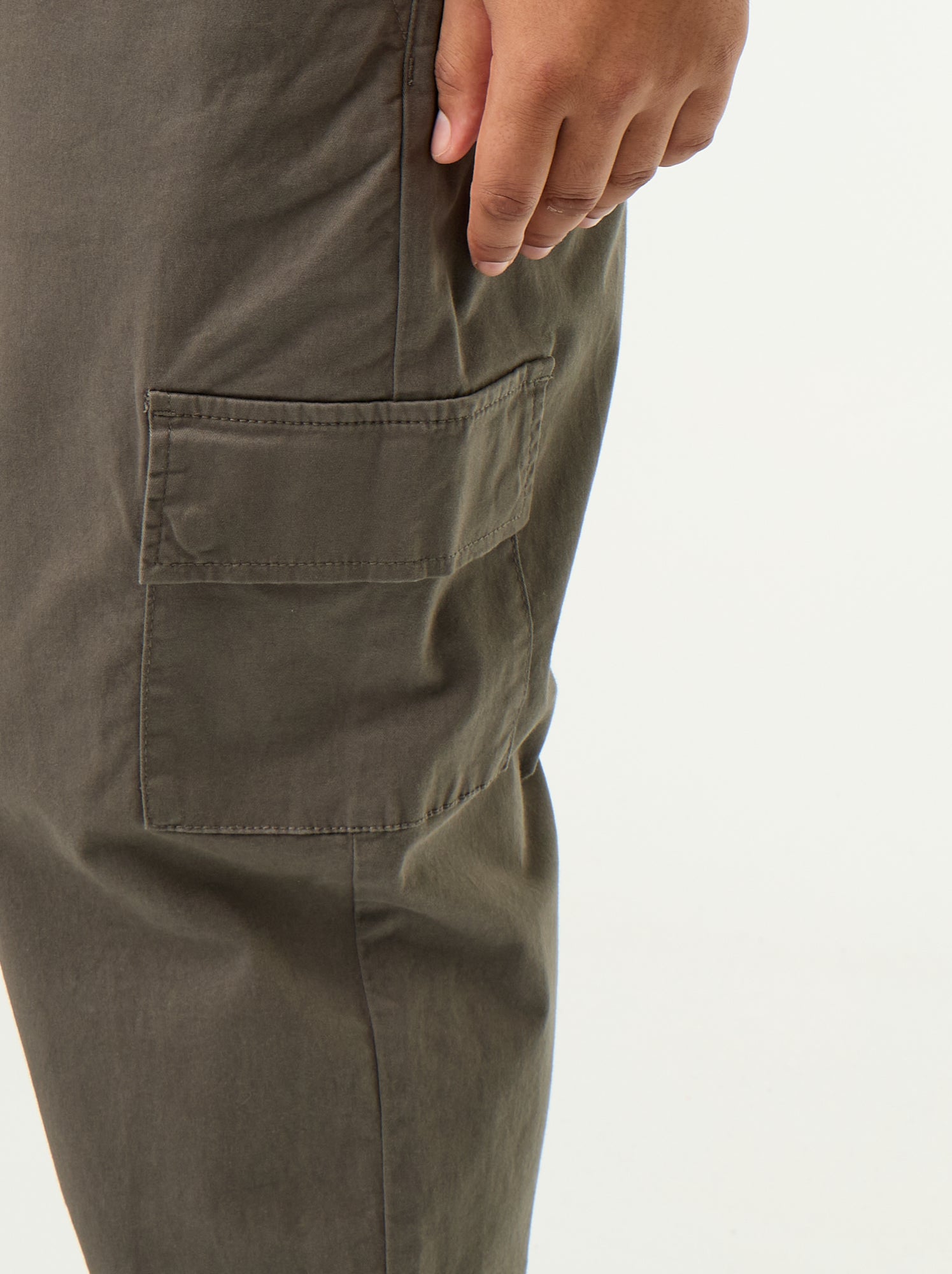 Pantalon large en twill - Kaki