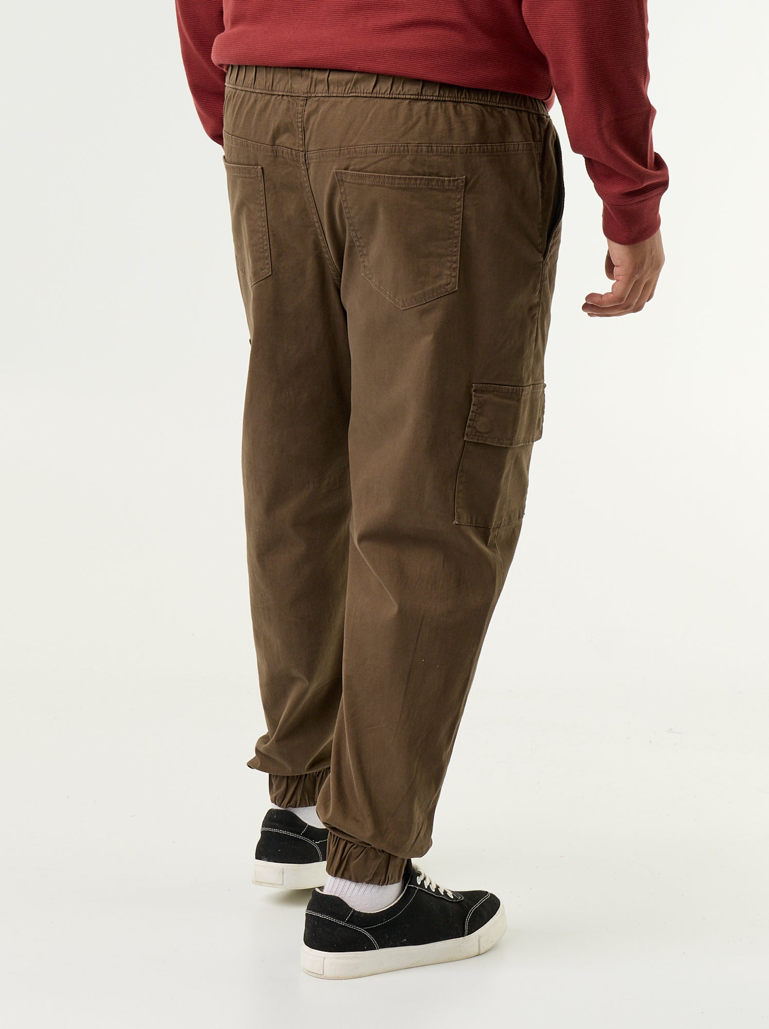 Pantalon large en twill - Marron
