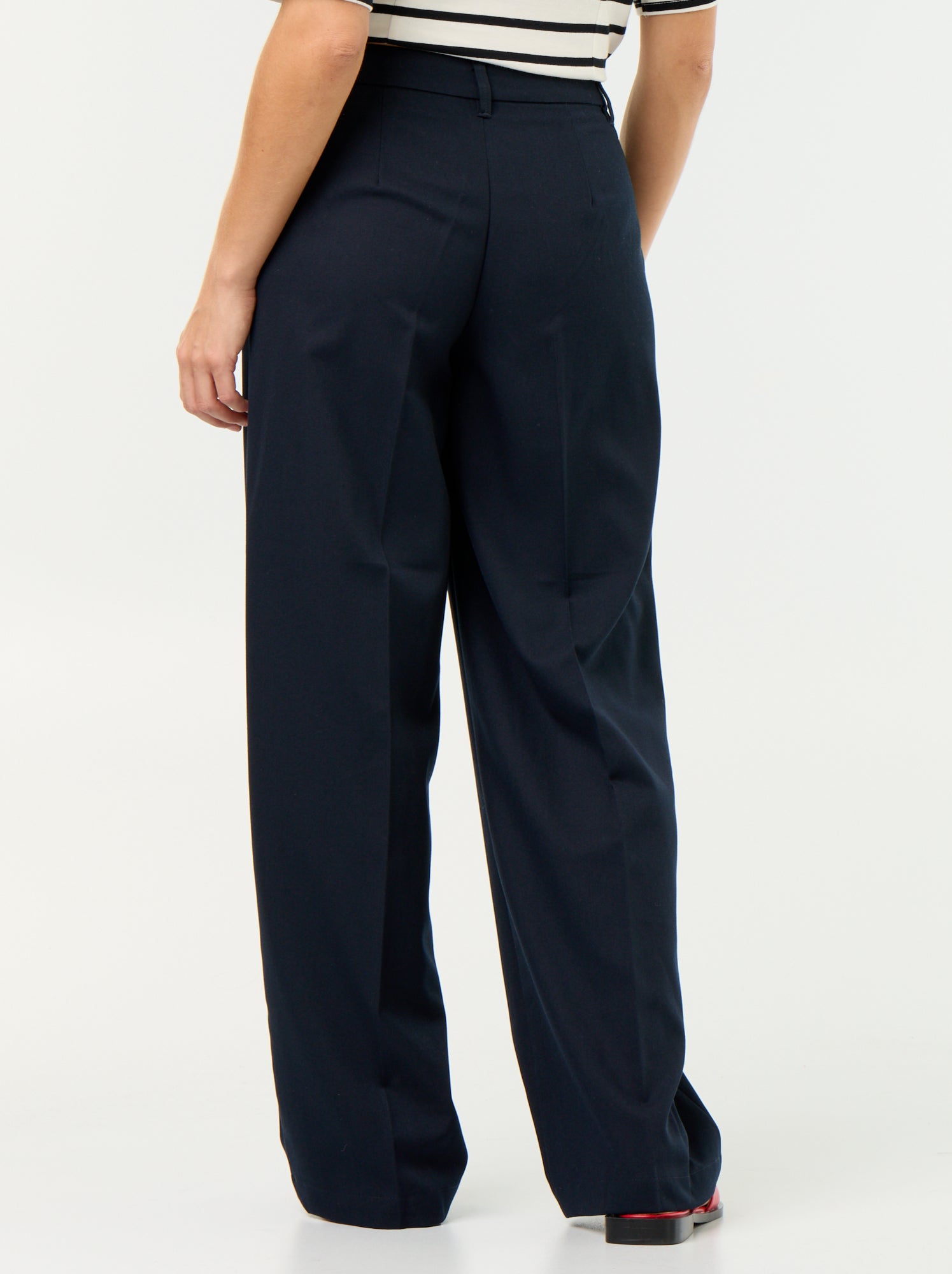 Pantalon large fluide uni - Bleu