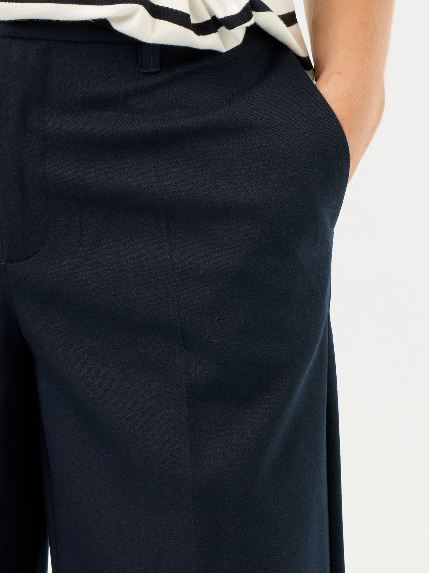 Pantalon large fluide uni - Bleu