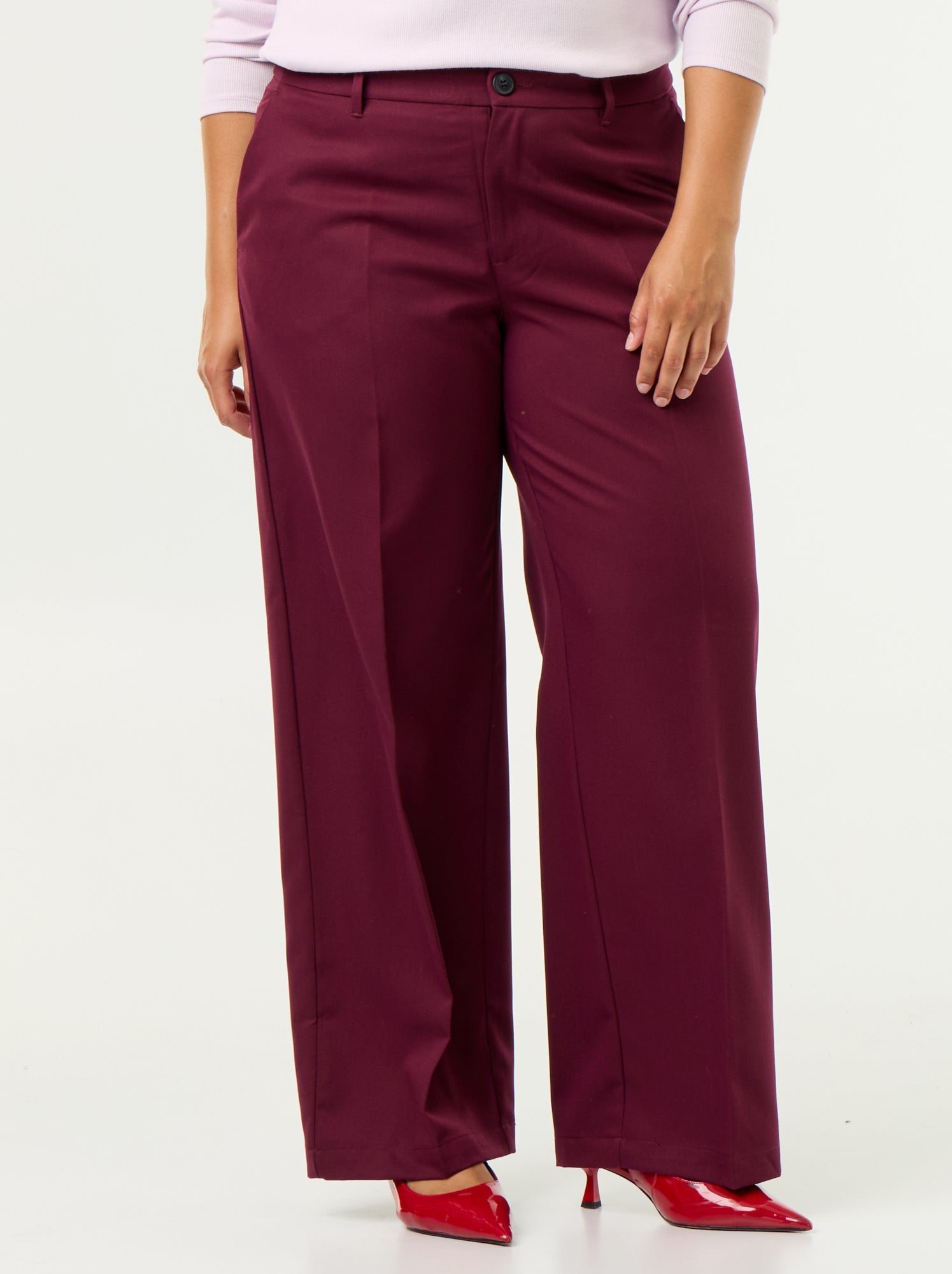 Pantalon large fluide uni - Violet