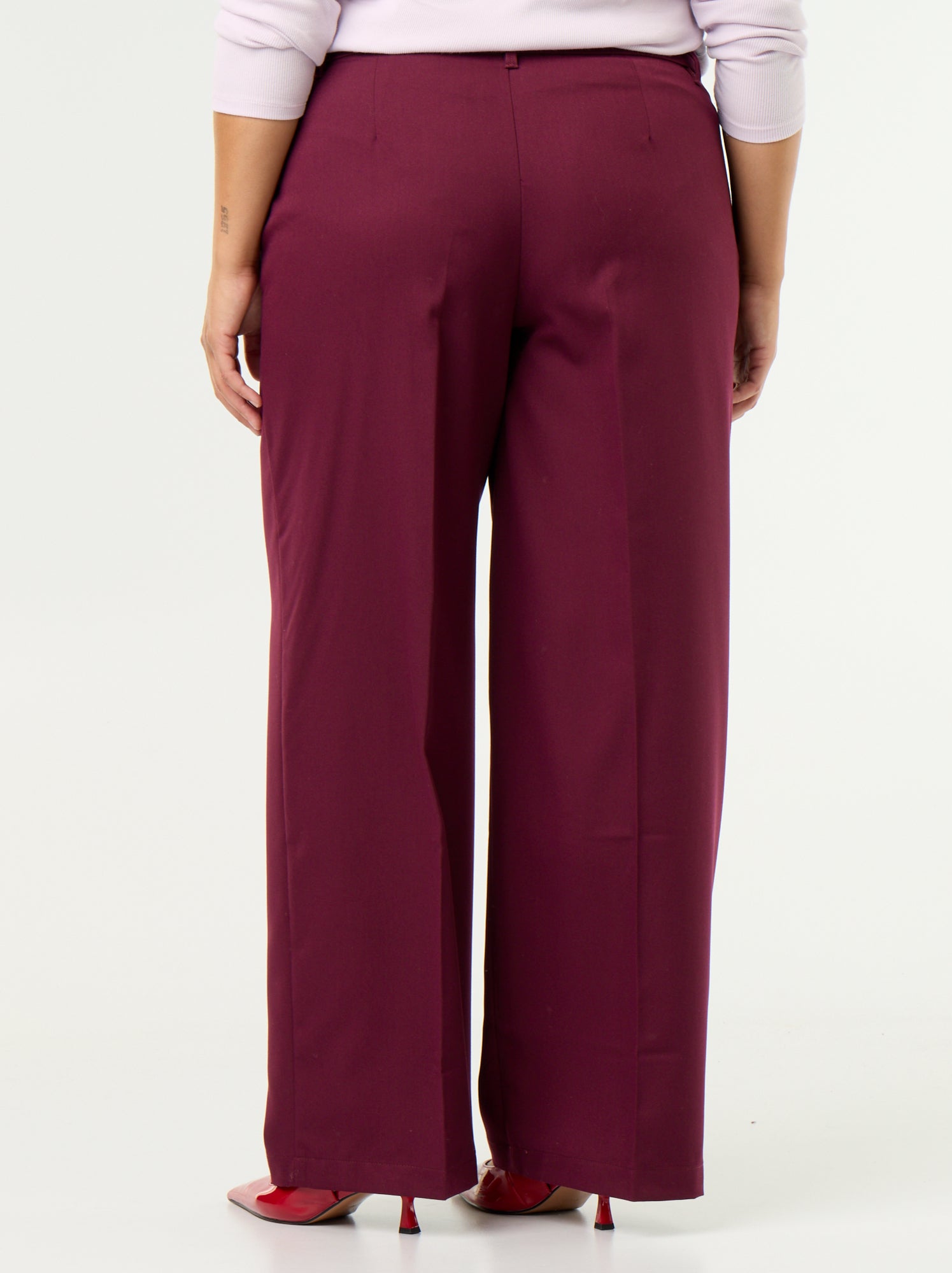 Pantalon large fluide uni - Violet