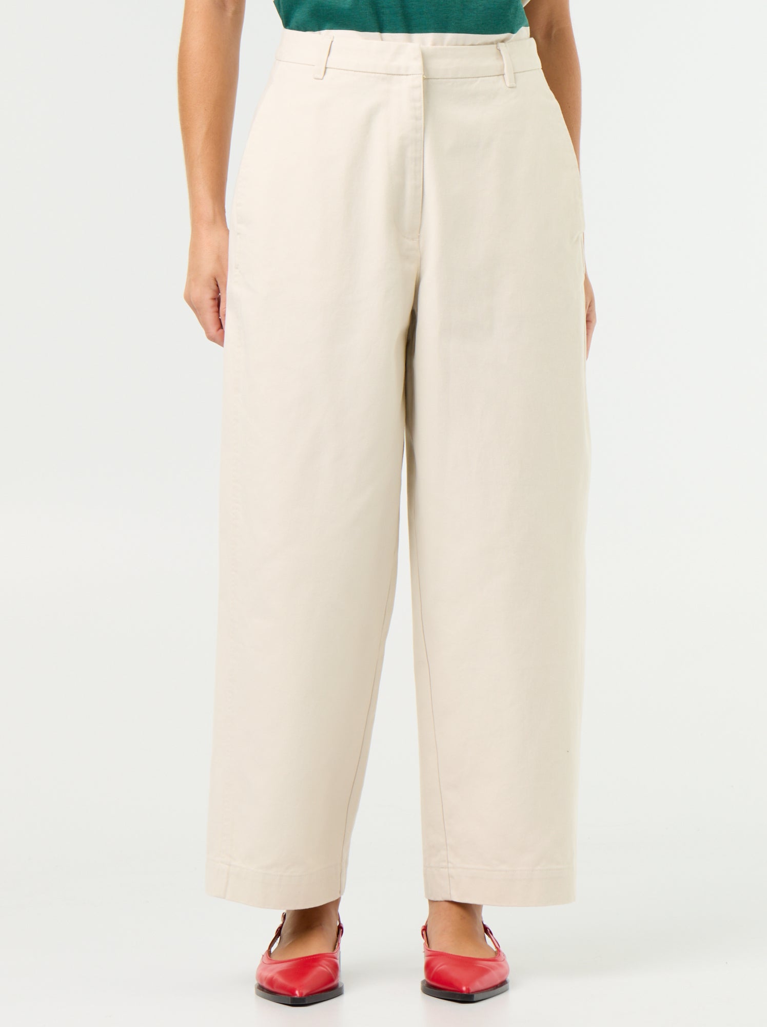 Pantalon large forme barrel - Beige