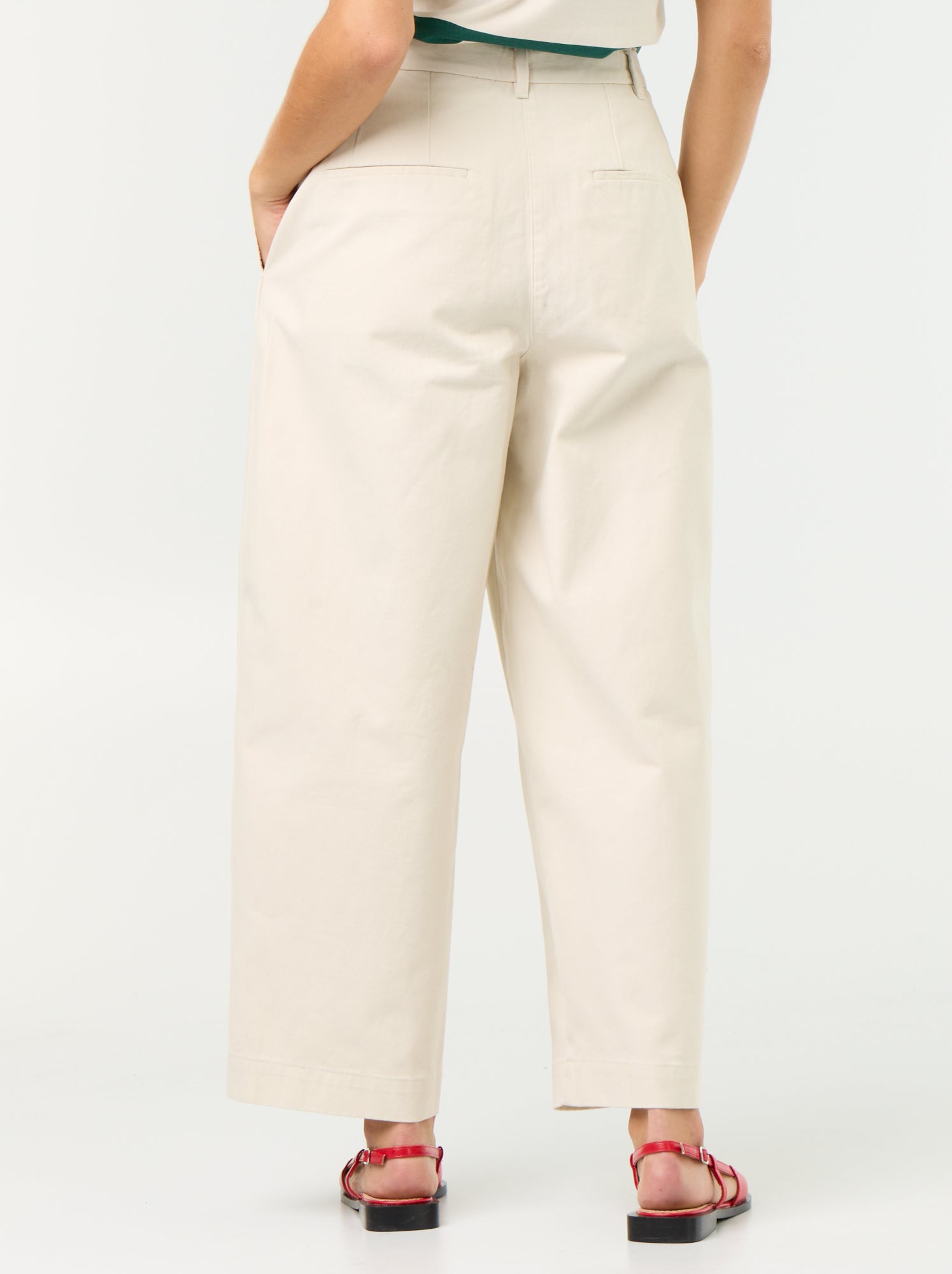 Pantalon large forme barrel - Beige