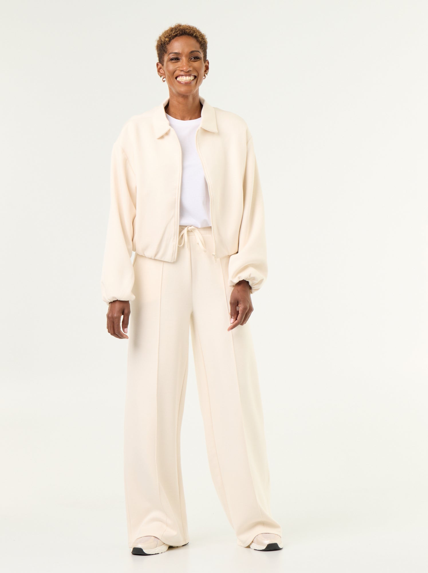 Pantalon large soft touch - Beige