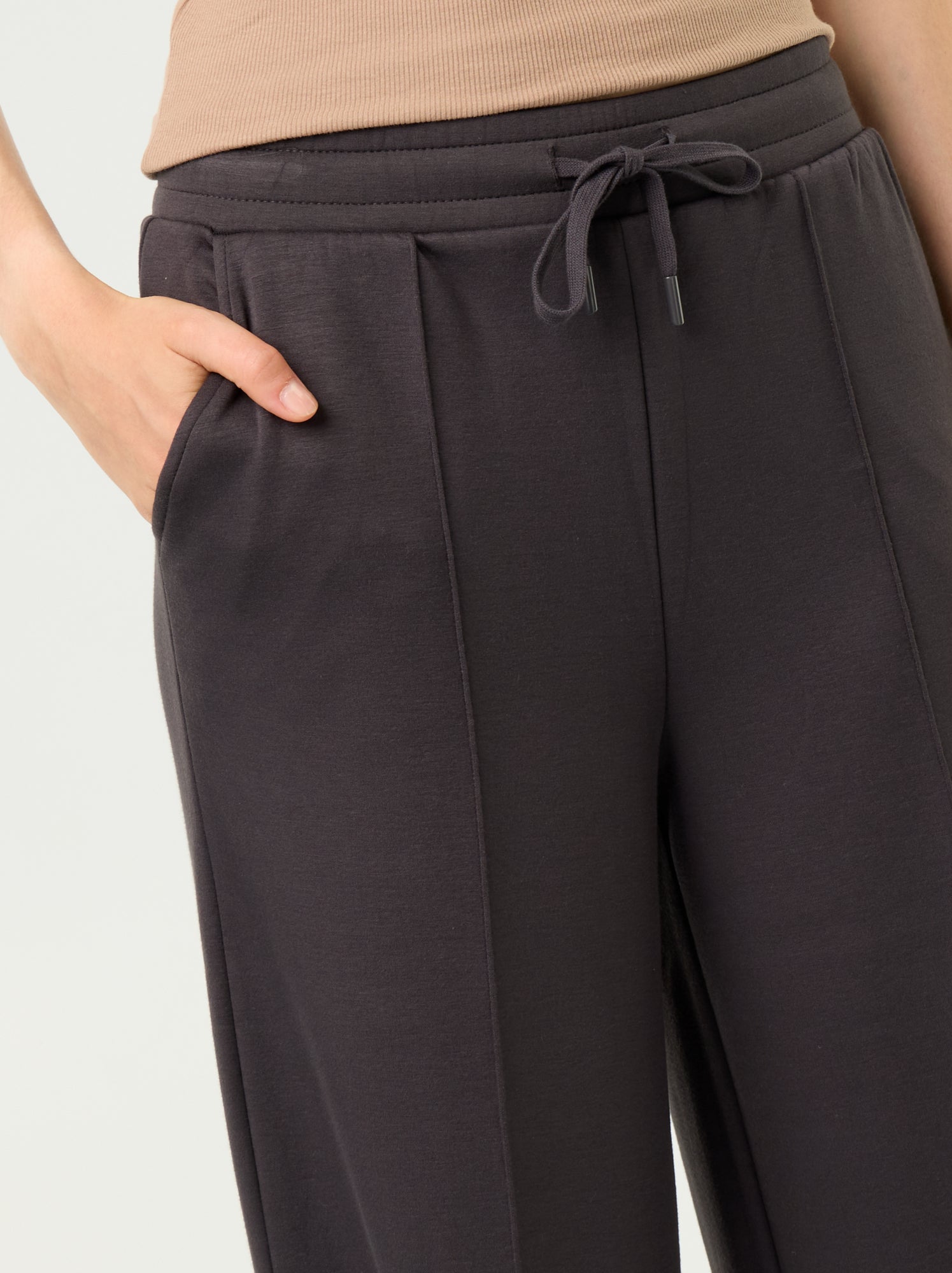 Pantalon large soft touch - Gris foncé/anthracite