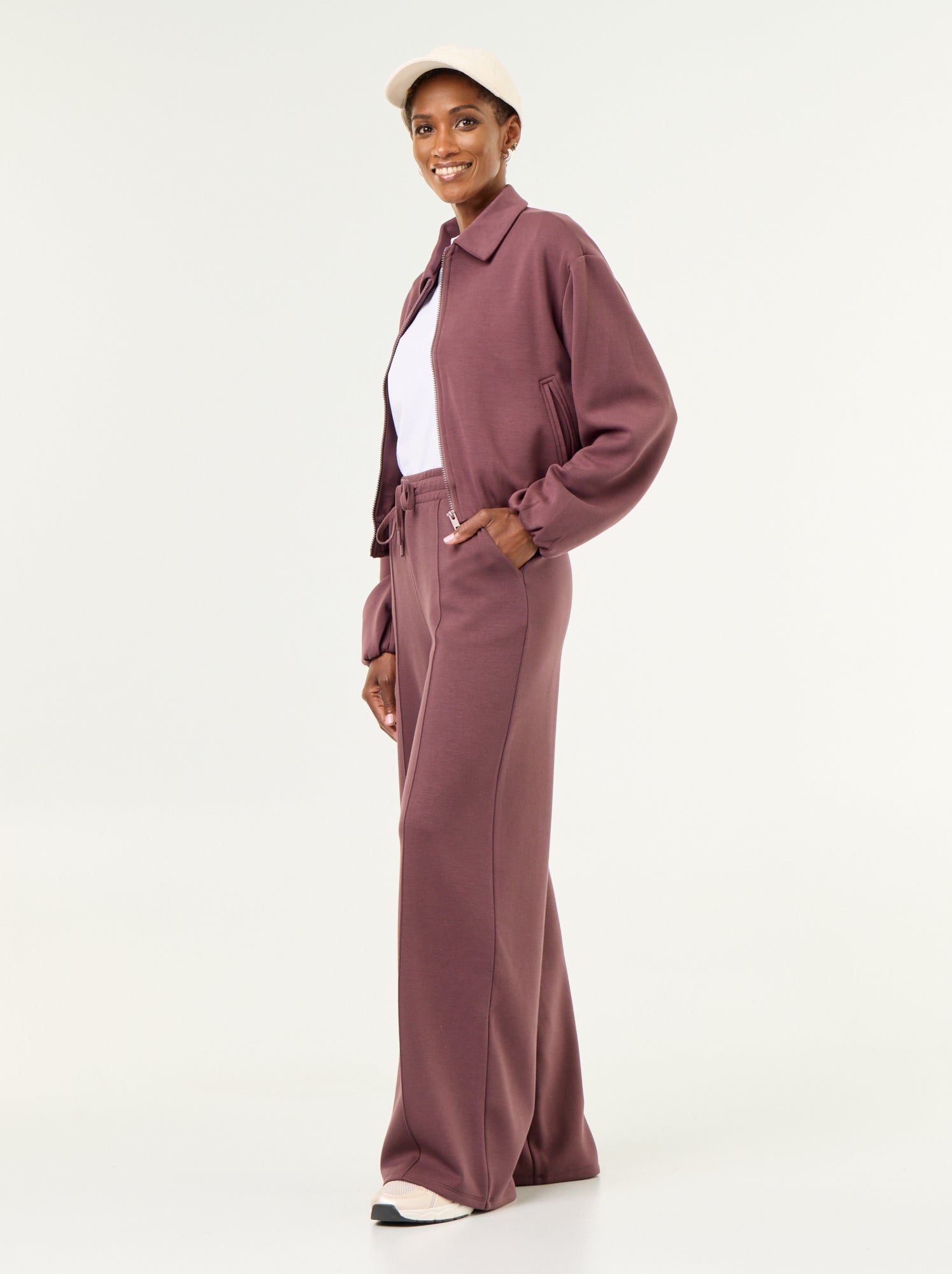 Pantalon large soft touch - Violet