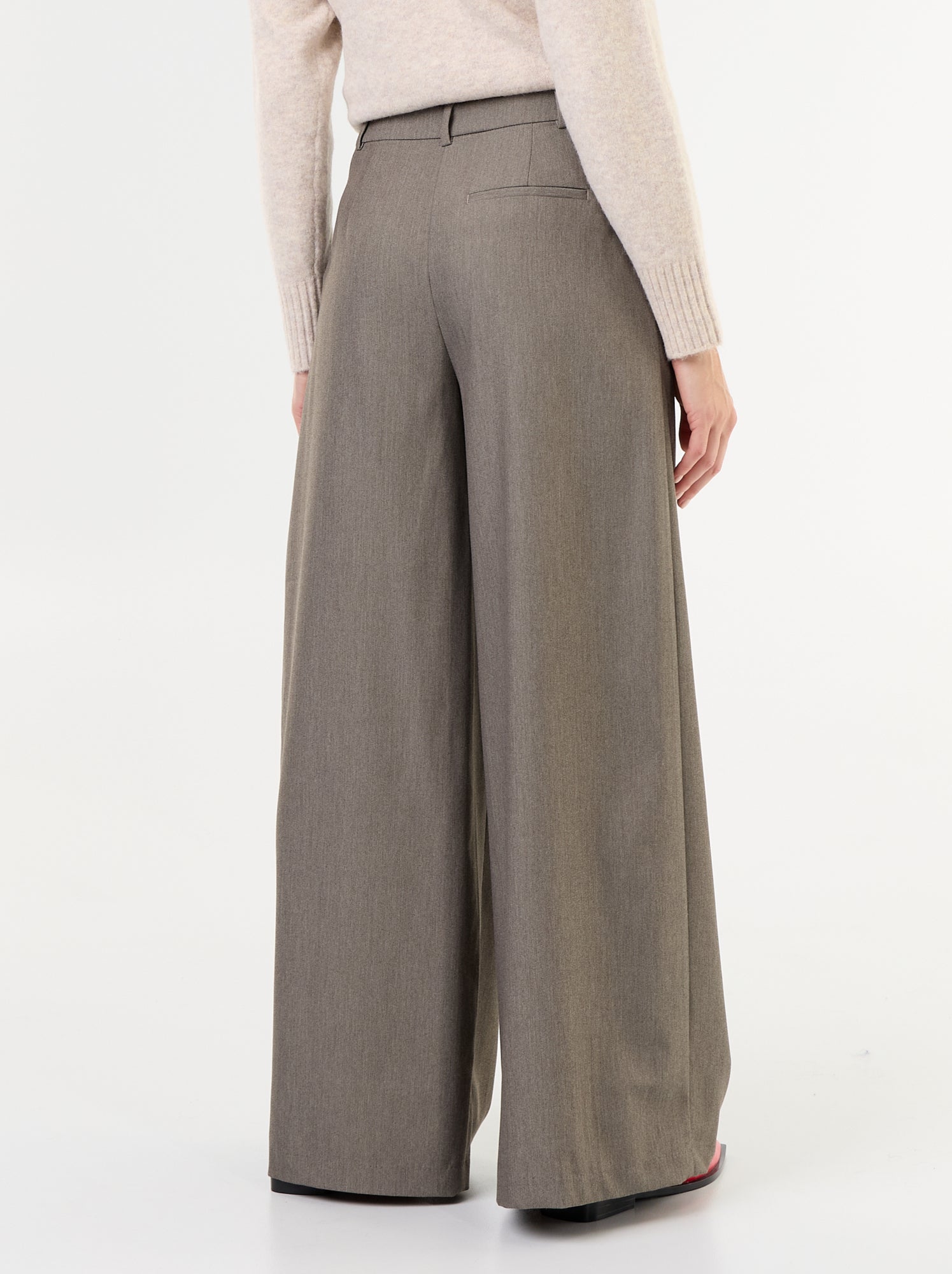 Pantalon large taille haute - Vert