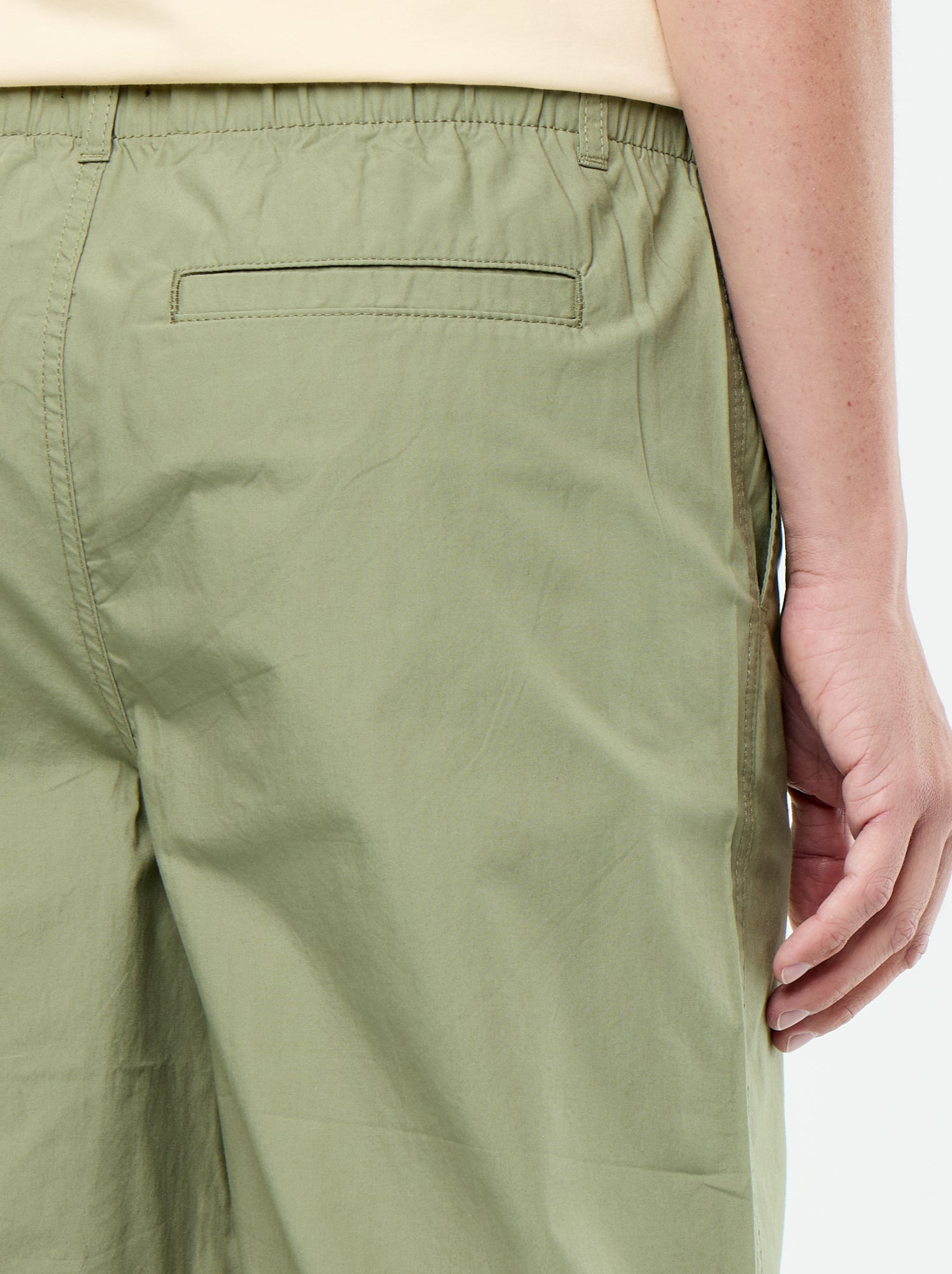 Pantalon large uni en popeline - Vert
