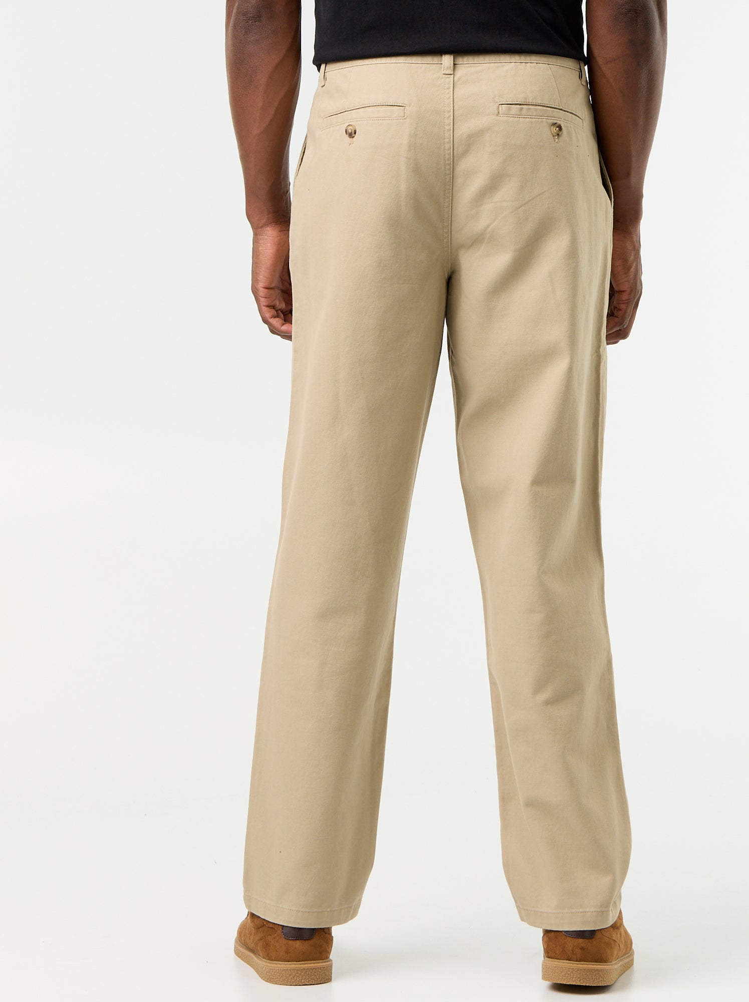 Pantalon large uni forme relax - Beige